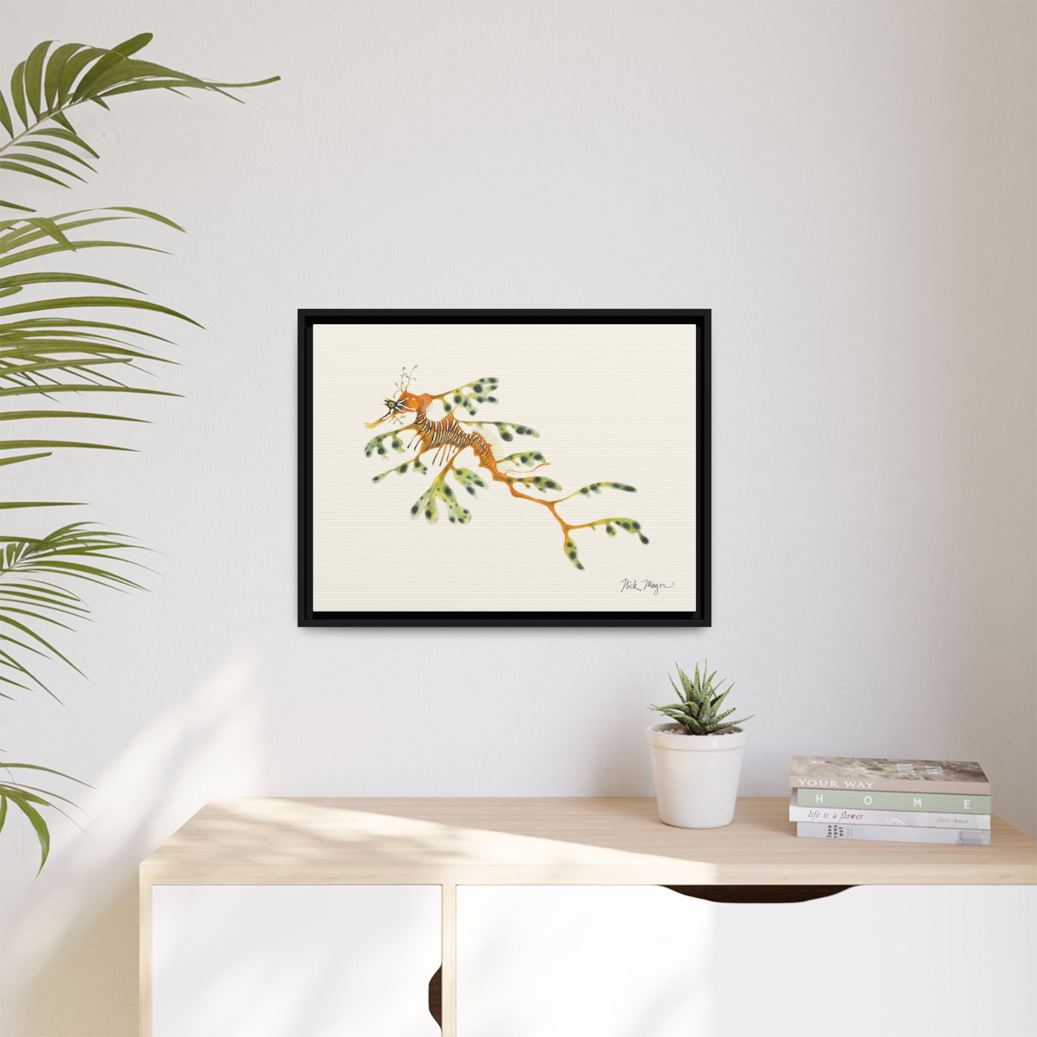 Leafy Sea Dragon Framed Canvas Print Printify