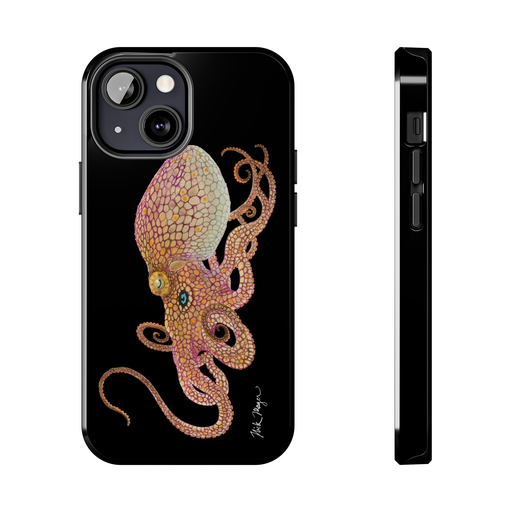 Two Spot Octopus Black Phone Case (iPhone)