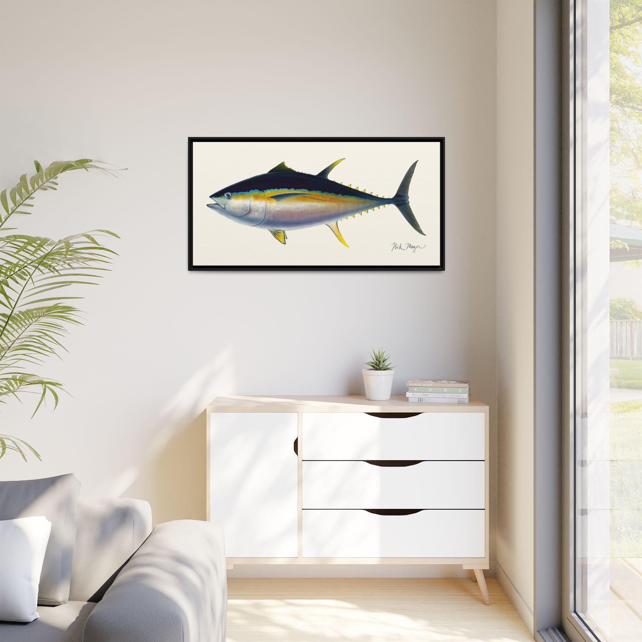 Bigeye Tuna Framed Canvas Print Printify