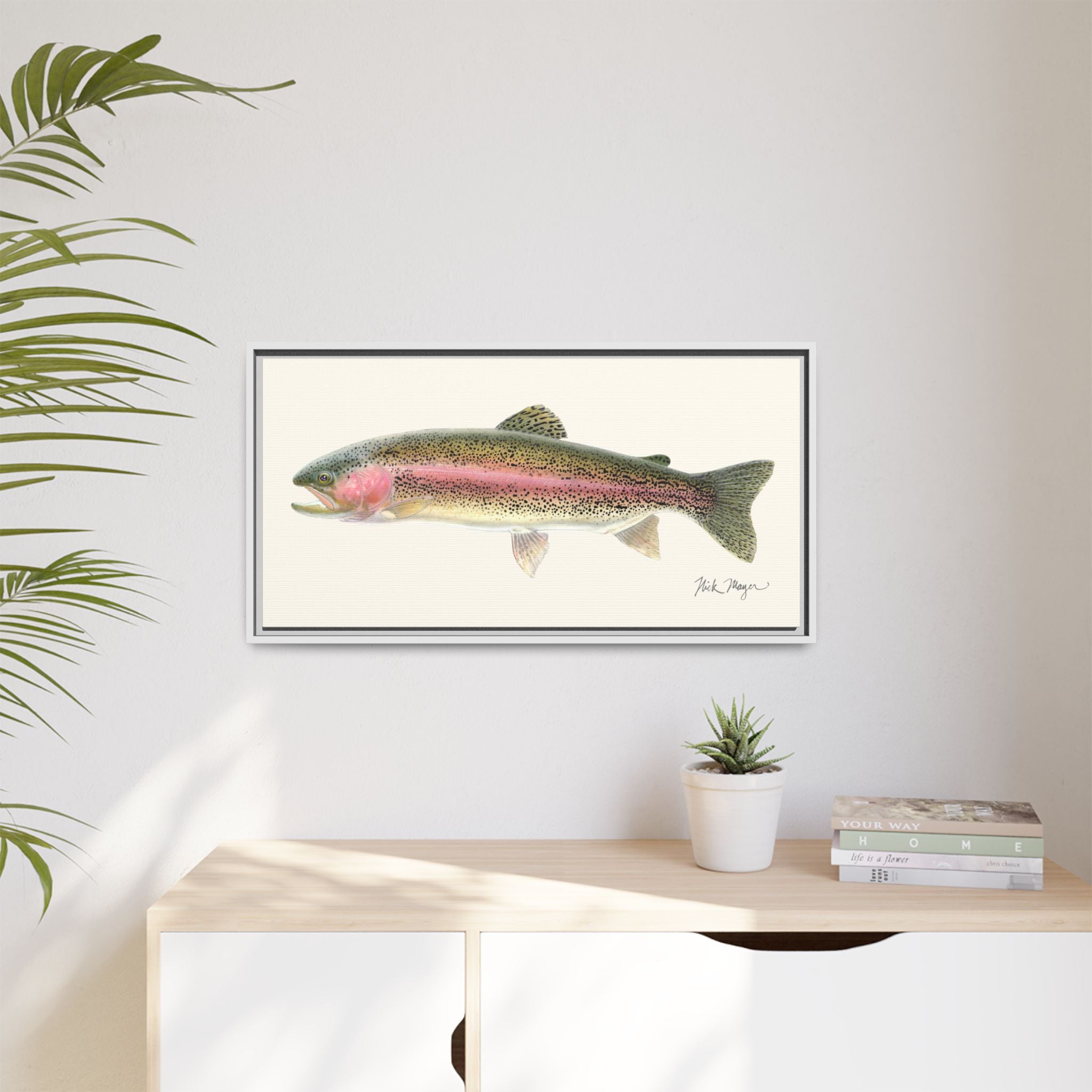 Rainbow Trout Framed Canvas Print Printify