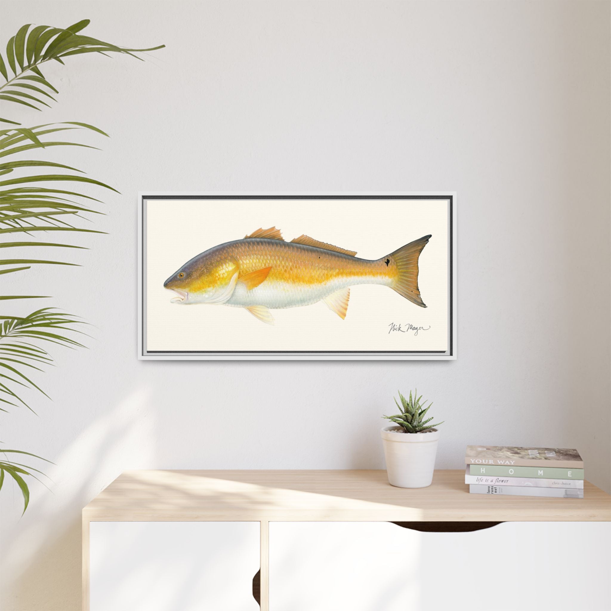 Bull Redfish Framed Canvas Print Printify