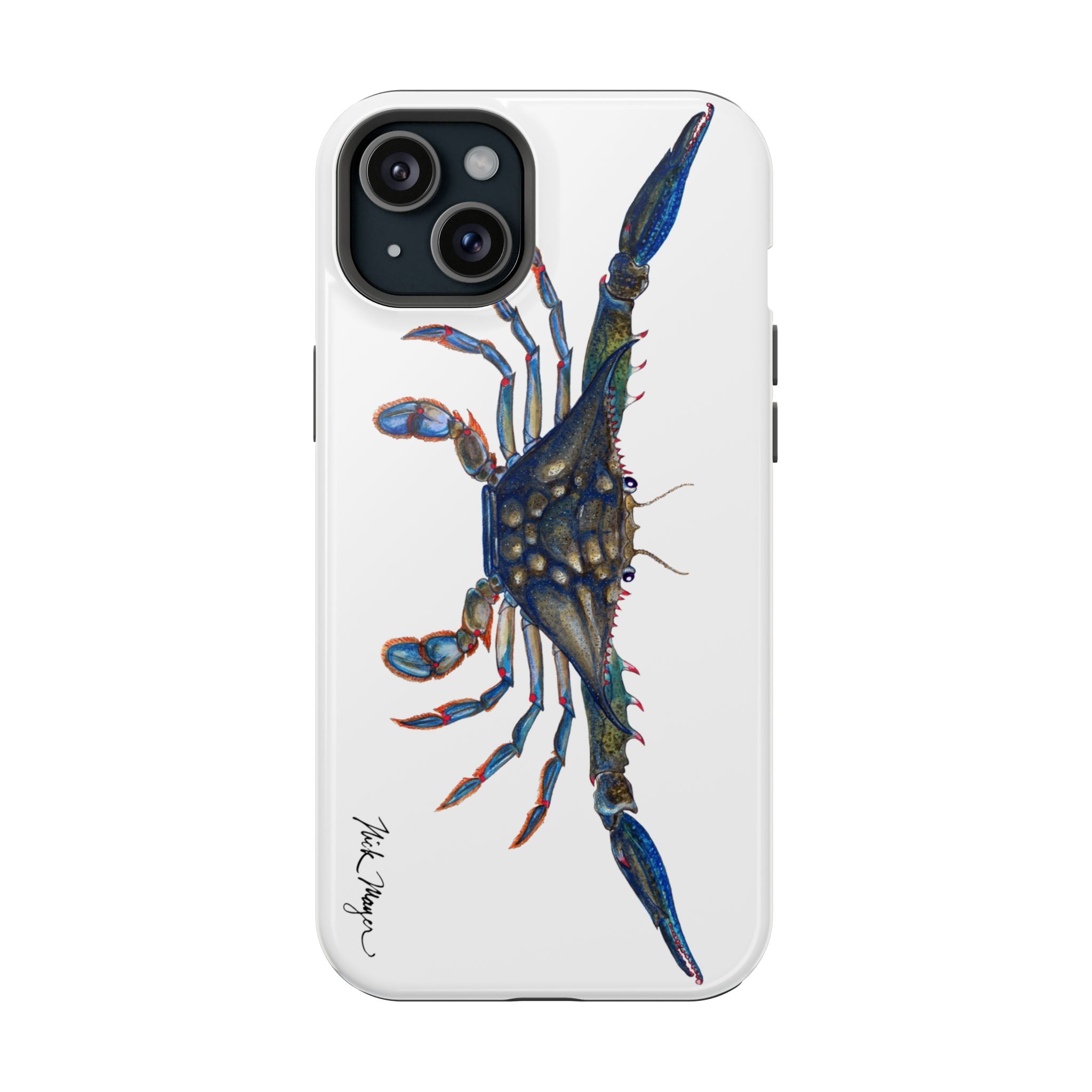 Blue Crab MagSafe White iPhone Case