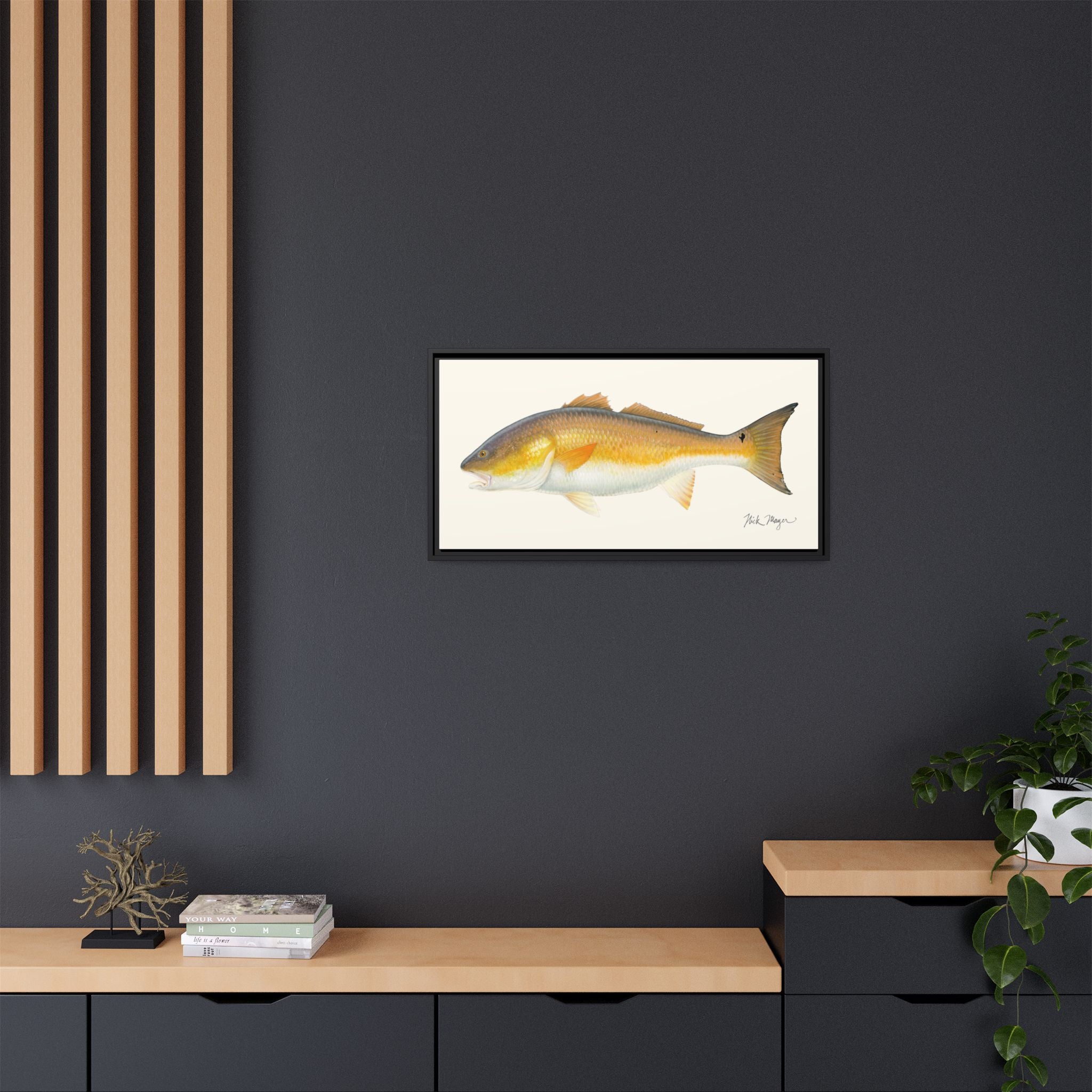 Bull Redfish Framed Canvas Print Printify