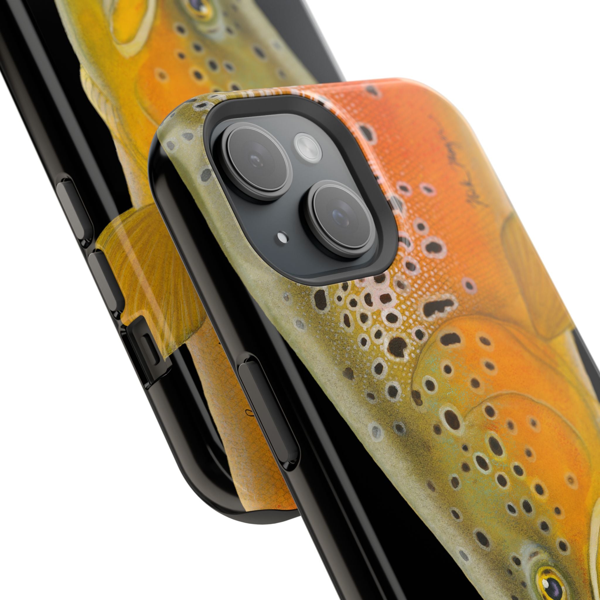 Brown Trout 2 Black MagSafe iPhone Case