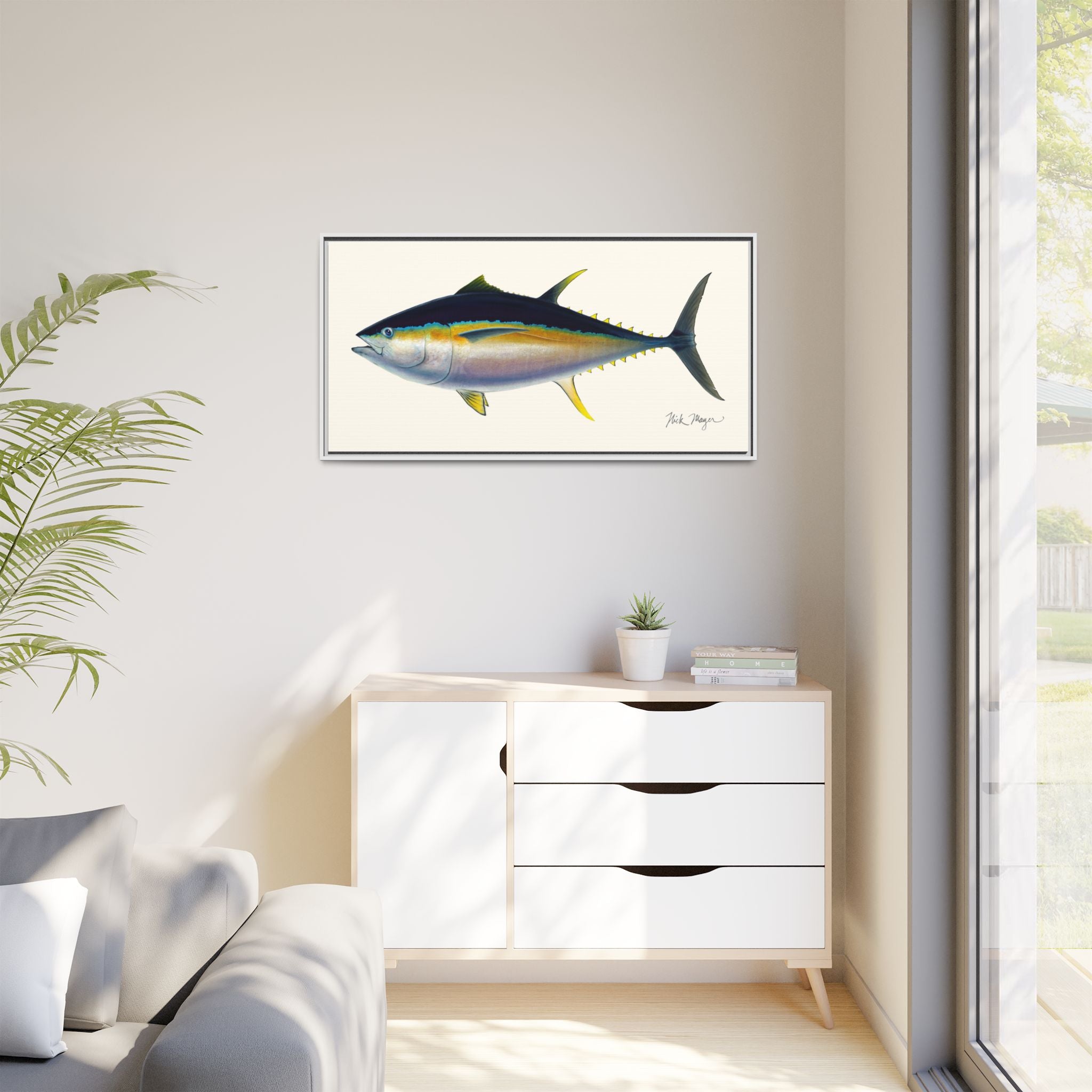 Bigeye Tuna Framed Canvas Print Printify