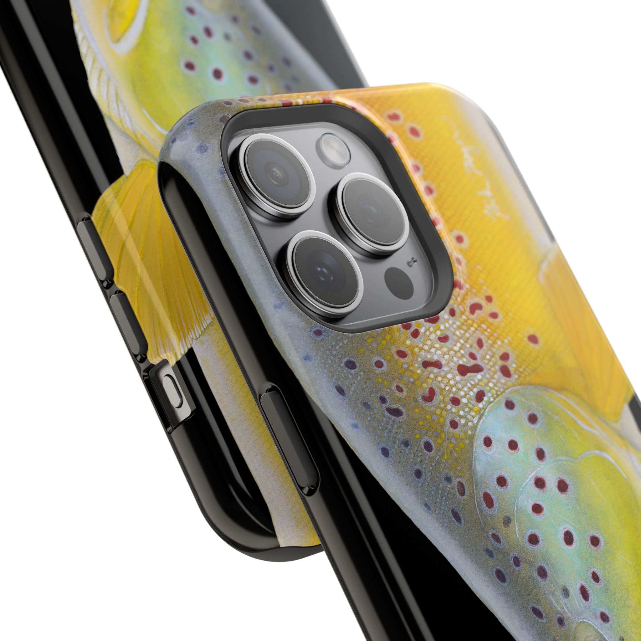 Brown Trout 3 Face Black MagSafe iPhone Case
