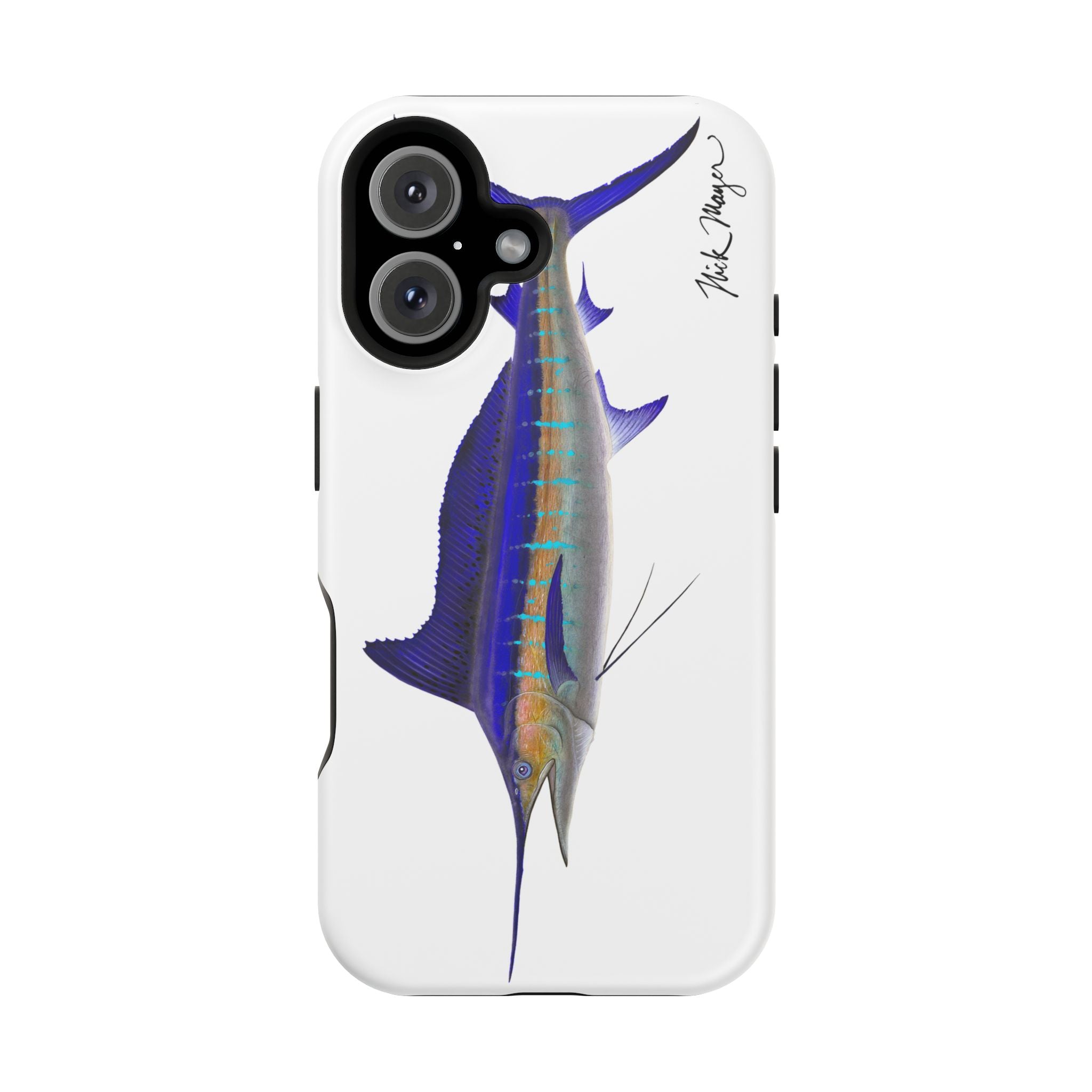 Striped Marlin MagSafe White iPhone Case