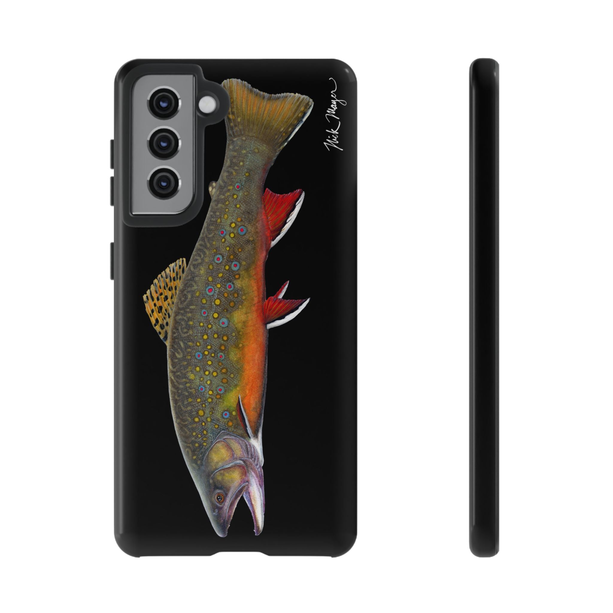 Brook Trout Black Phone Cases (Samsung) Printify