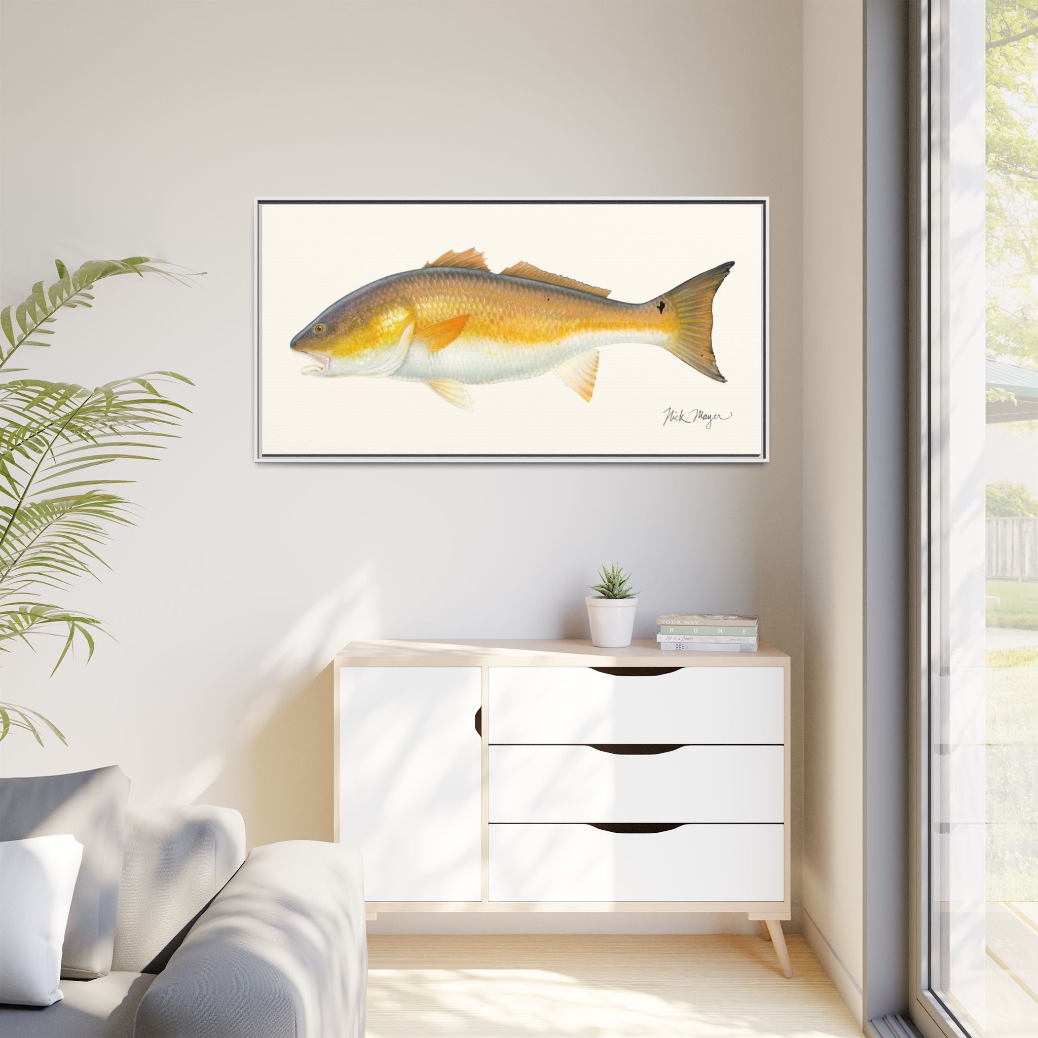 Bull Redfish Framed Canvas Print Printify