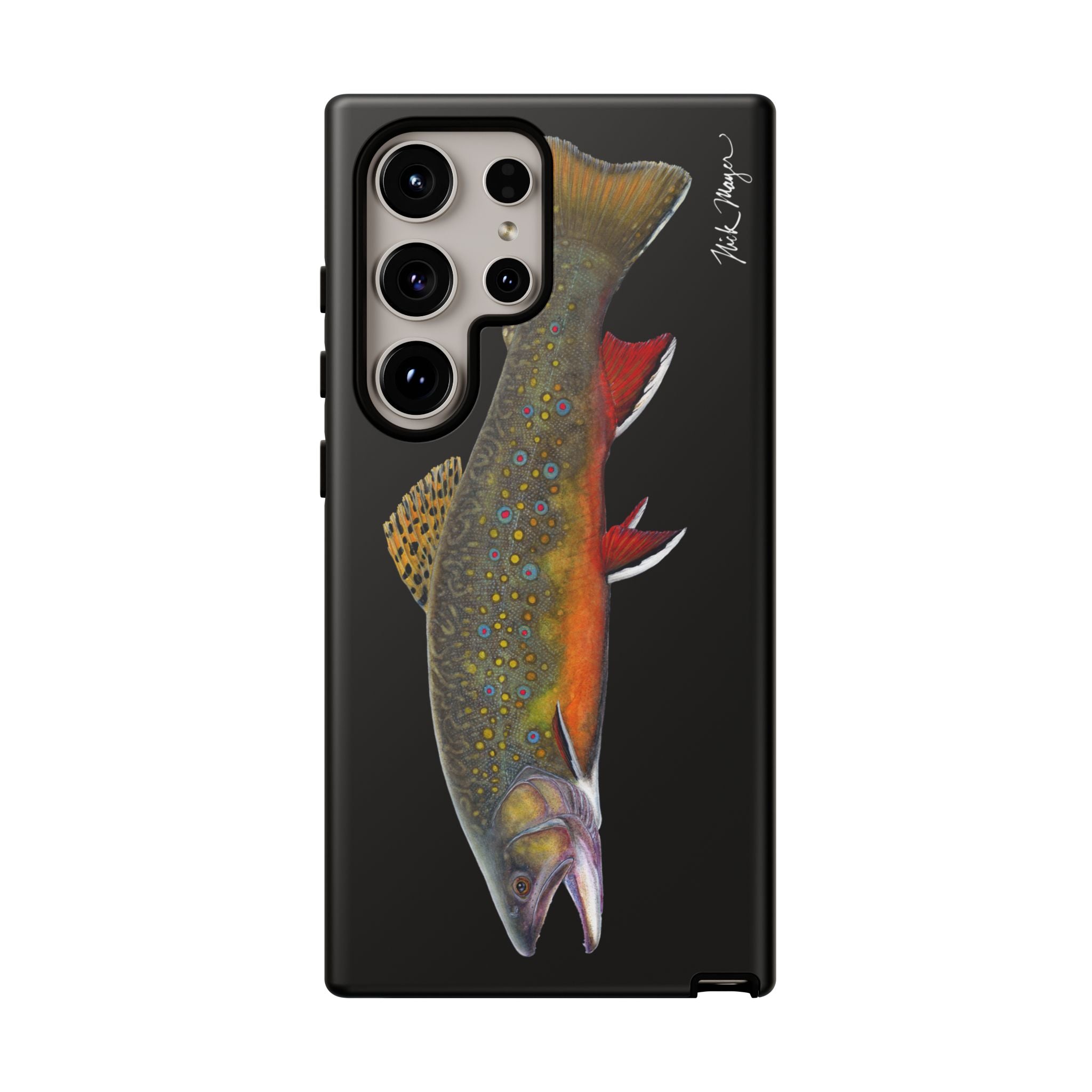 Brook Trout Black Phone Cases (Samsung) Printify