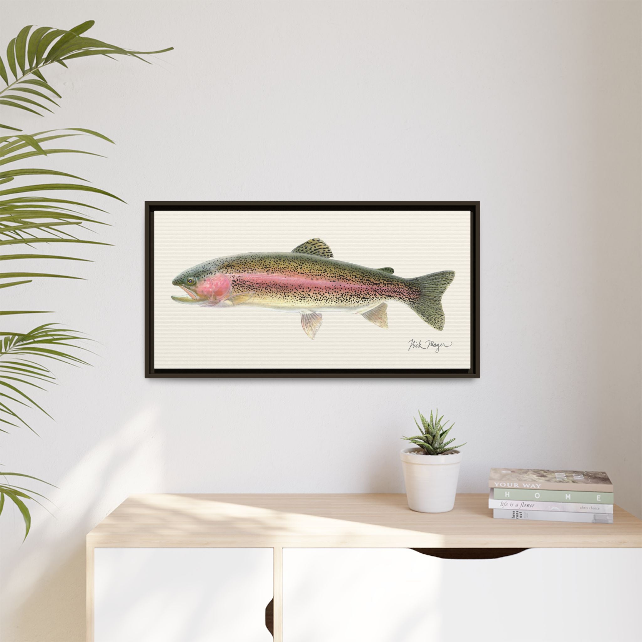 Rainbow Trout Framed Canvas Print Printify