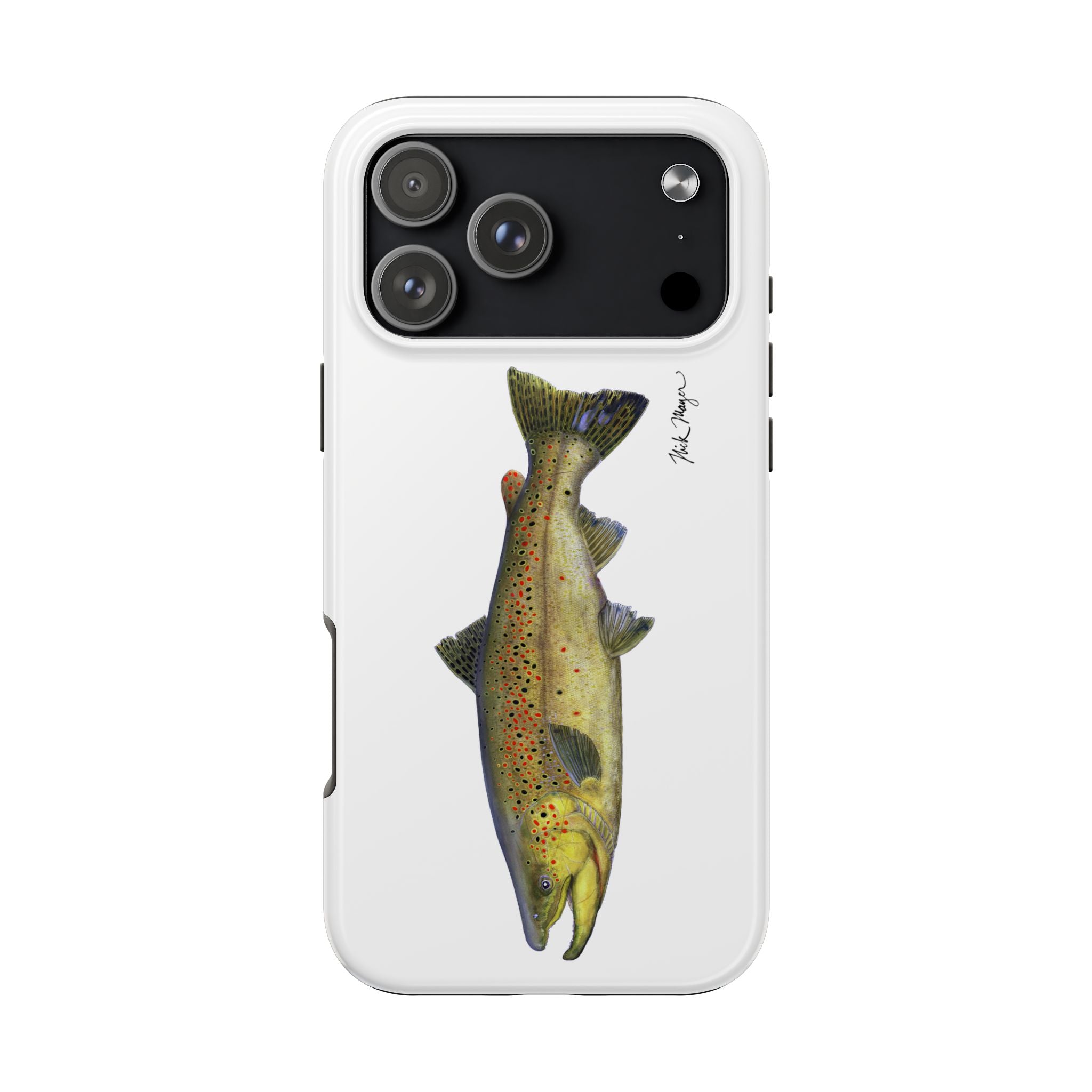 Brown Trout White Phone Case (iPhone)