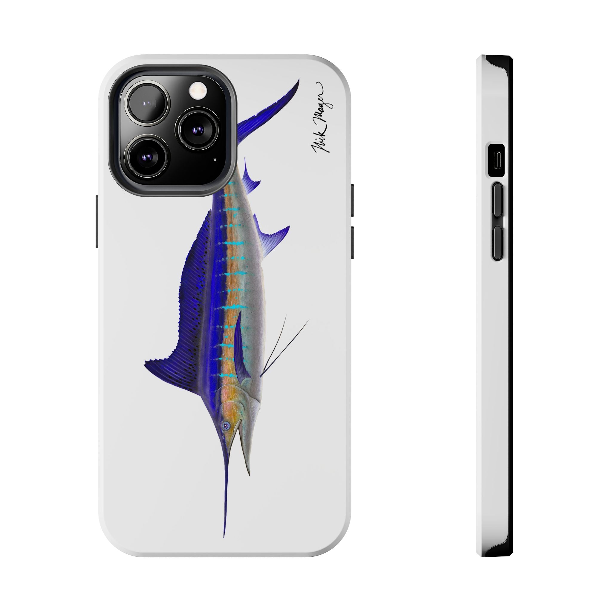 Striped Marlin White Phone Case (iPhone)