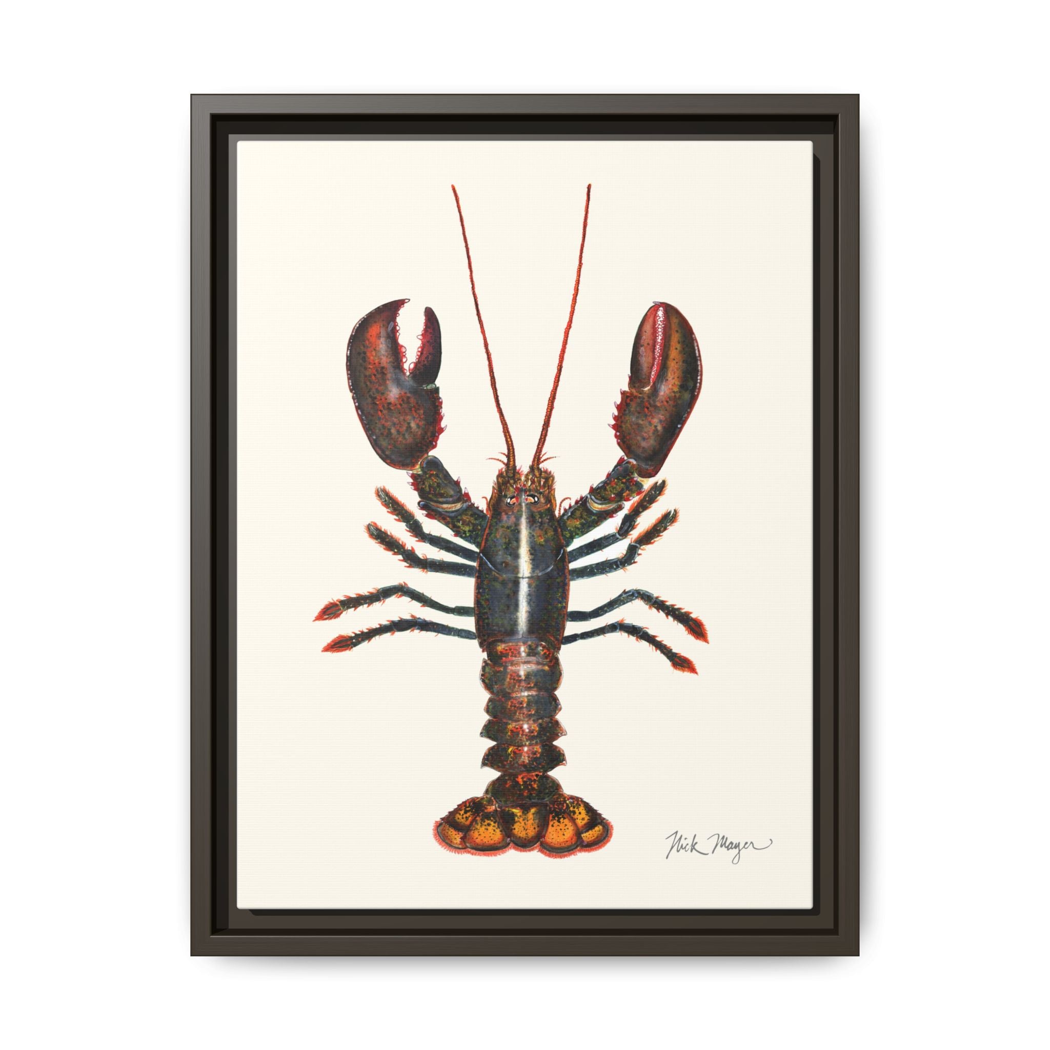 Northern Lobster Framed Canvas Print Printify