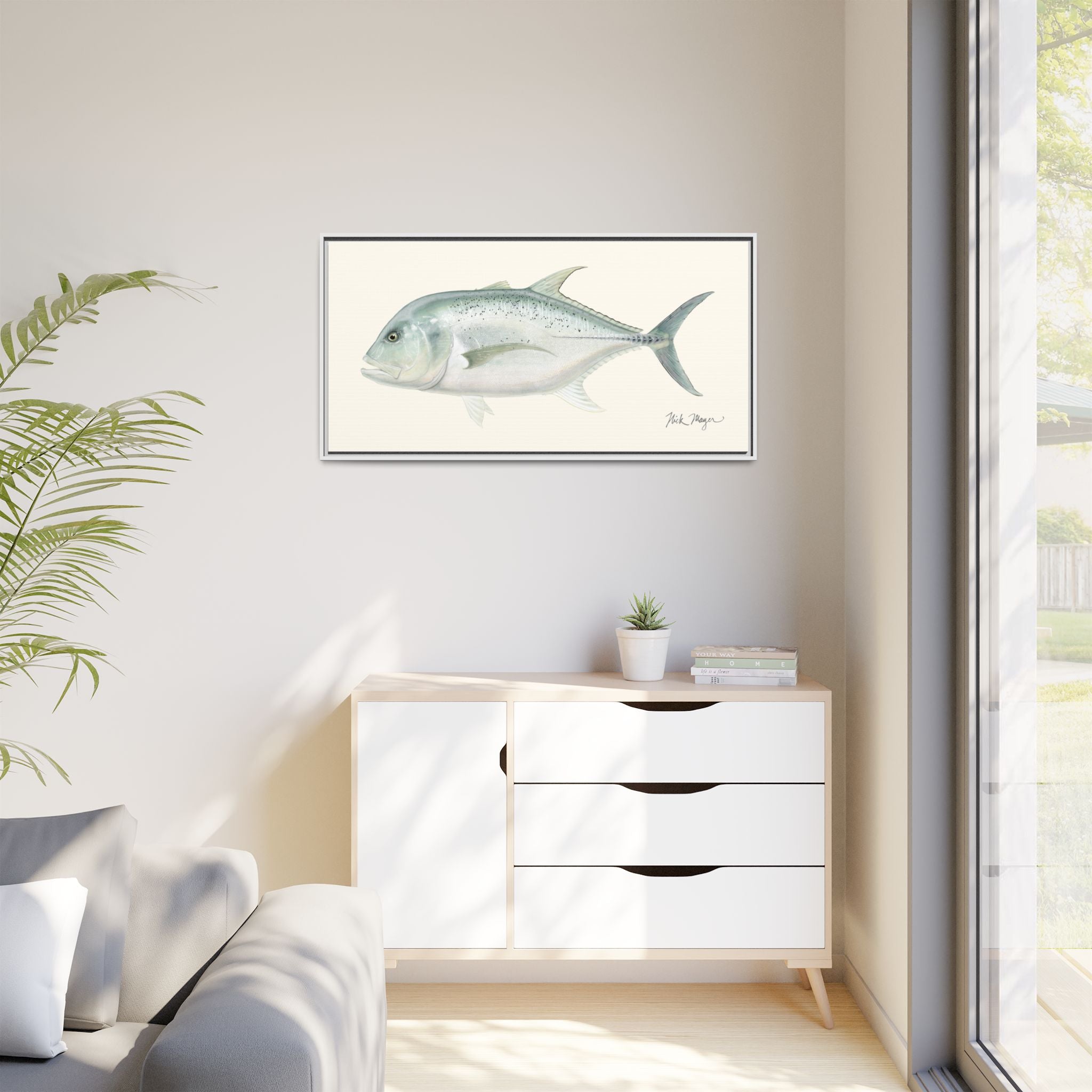Boss Giant Trevally Framed Canvas Print Printify
