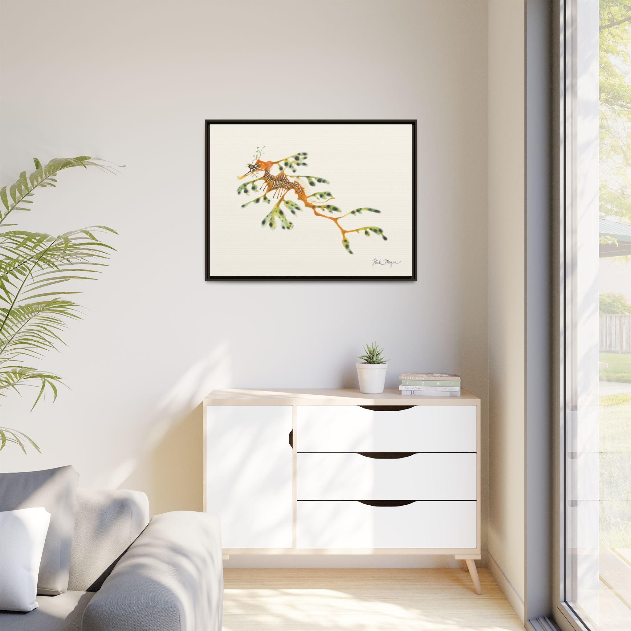 Leafy Sea Dragon Framed Canvas Print Printify