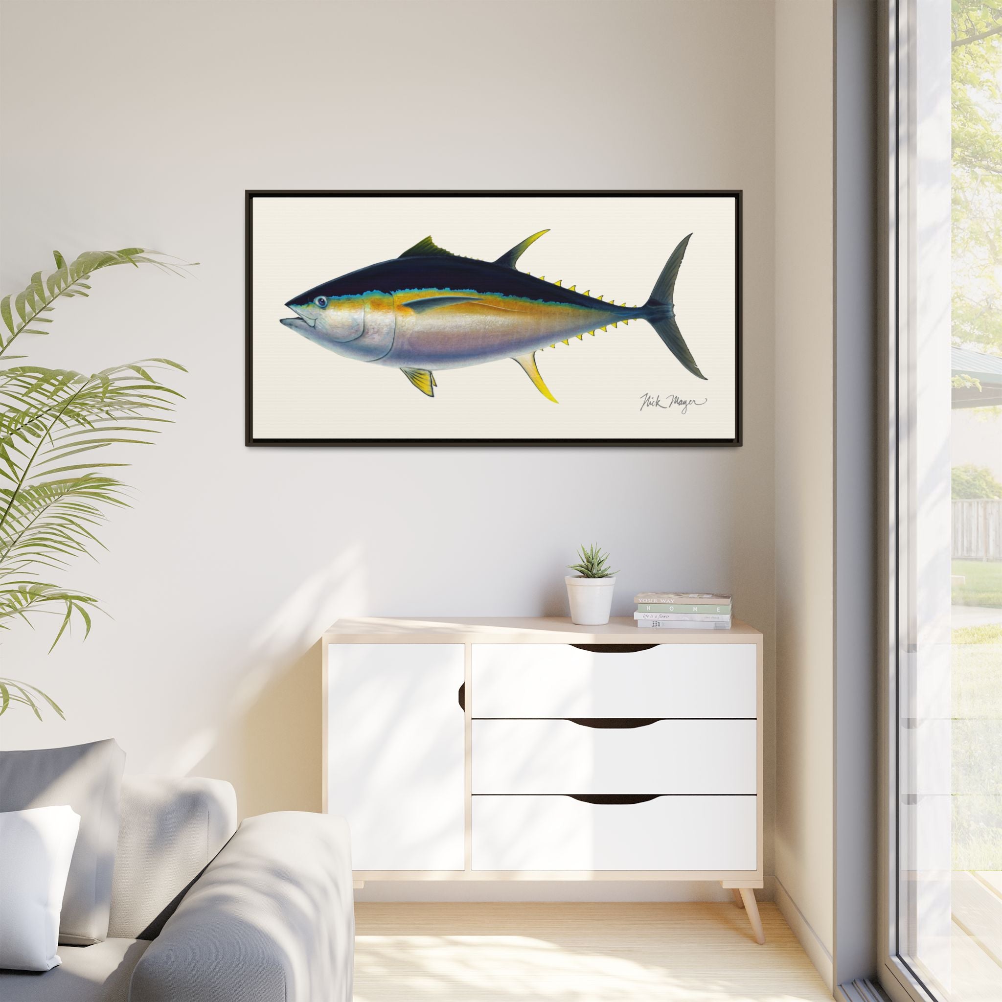 Bigeye Tuna Framed Canvas Print Printify