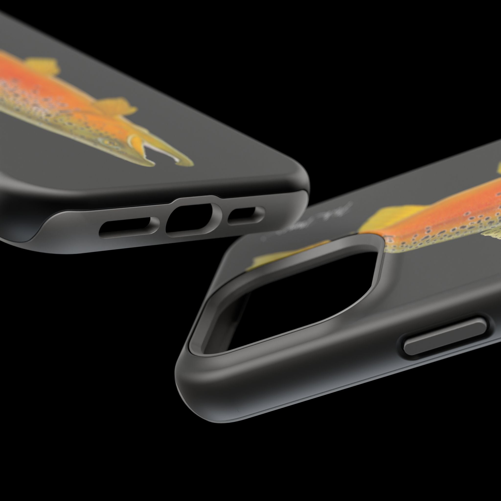 Brown Trout 2 Black MagSafe iPhone Case, NEW for Holiday 2025!