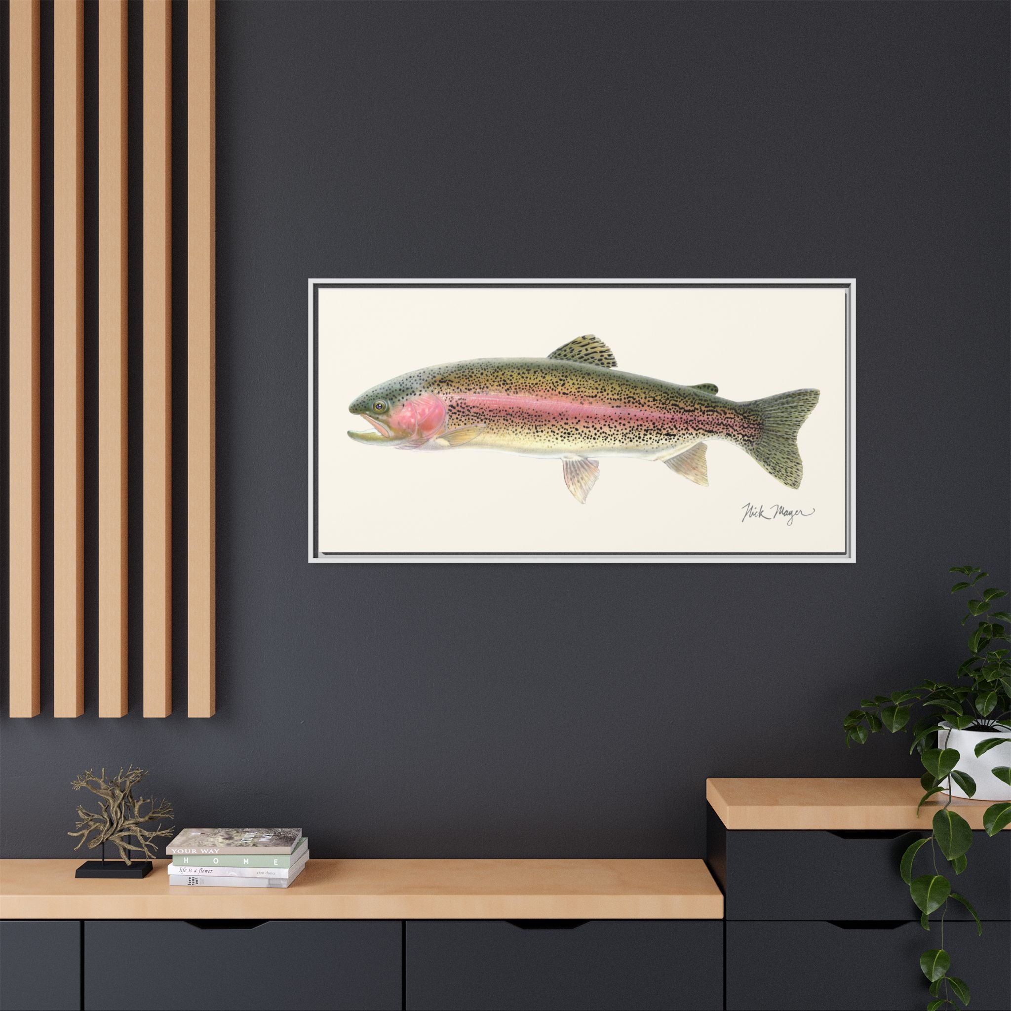 Rainbow Trout Framed Canvas Print Printify