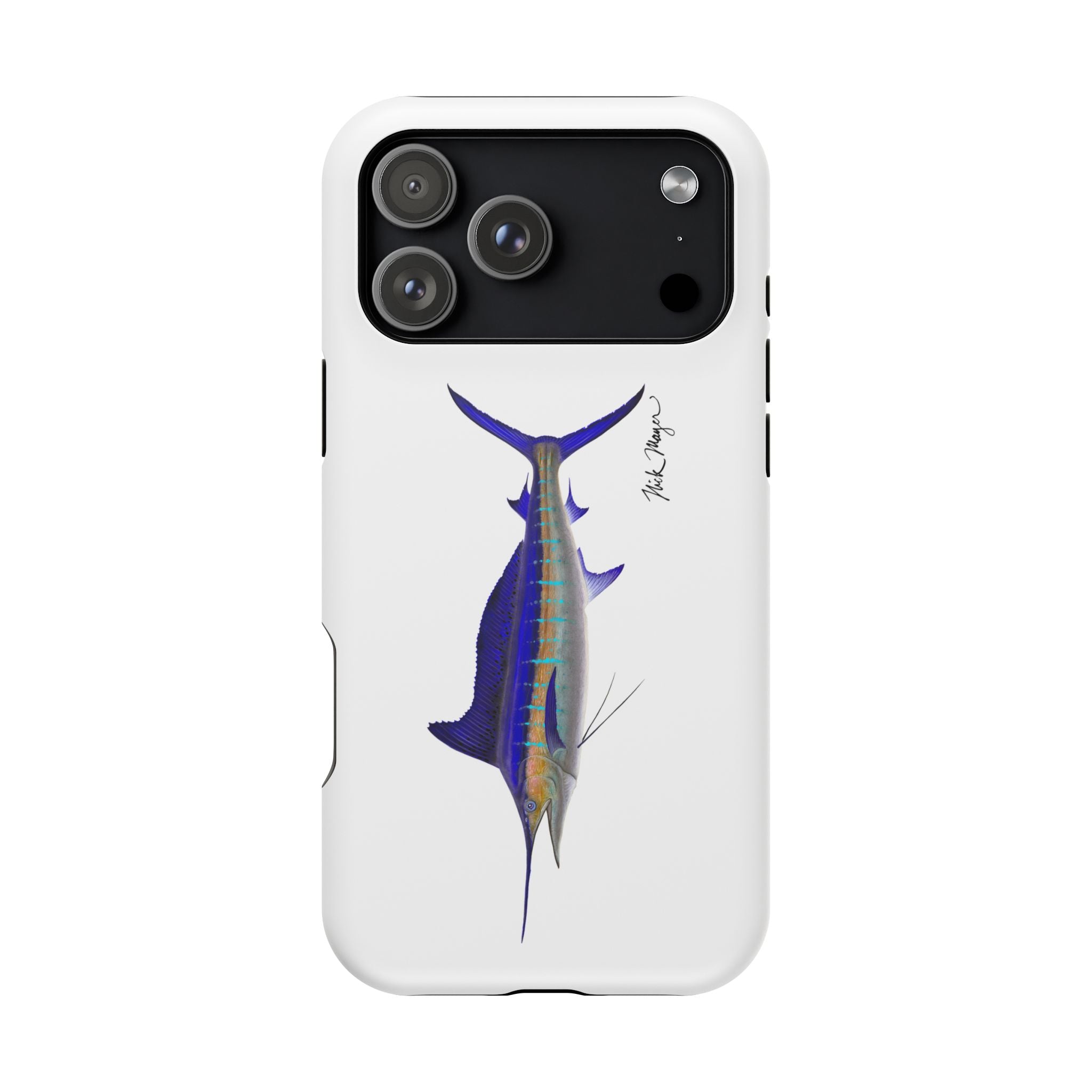 Striped Marlin MagSafe White iPhone Case