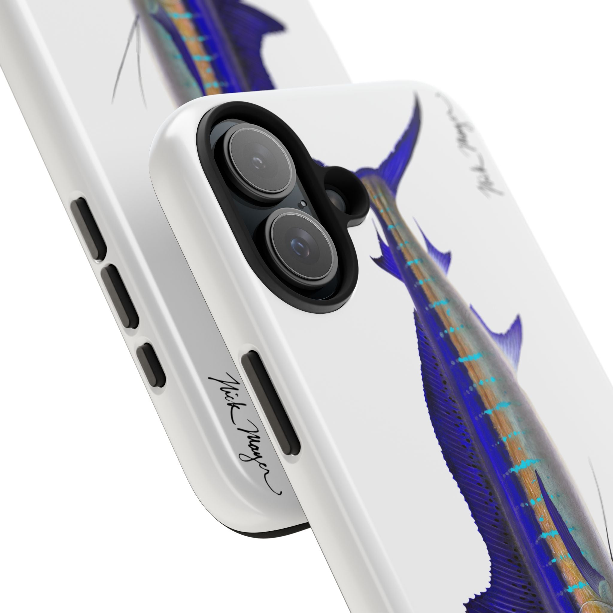 Striped Marlin White Phone Case (iPhone)