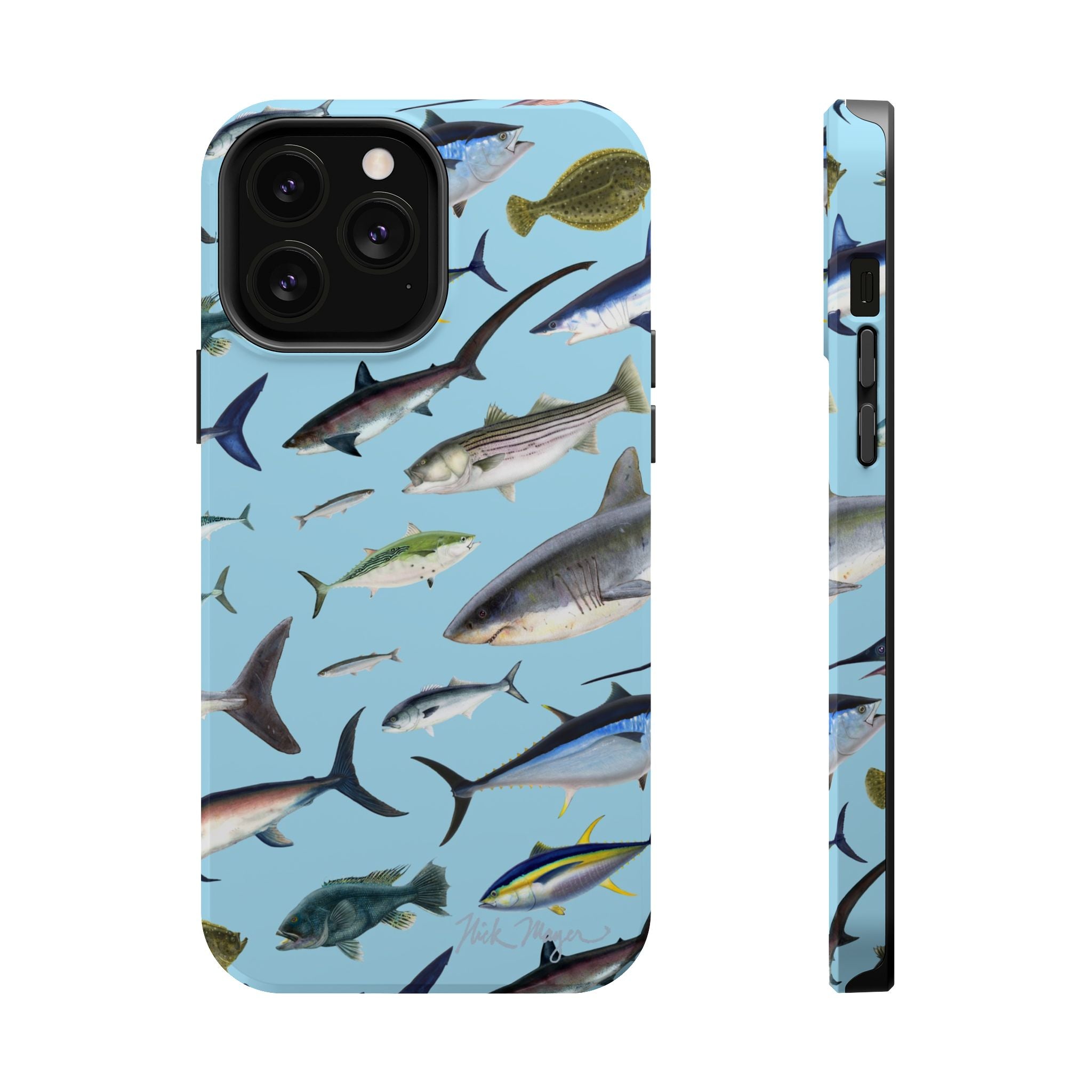 New England Fish Blue MagSafe iPhone Case
