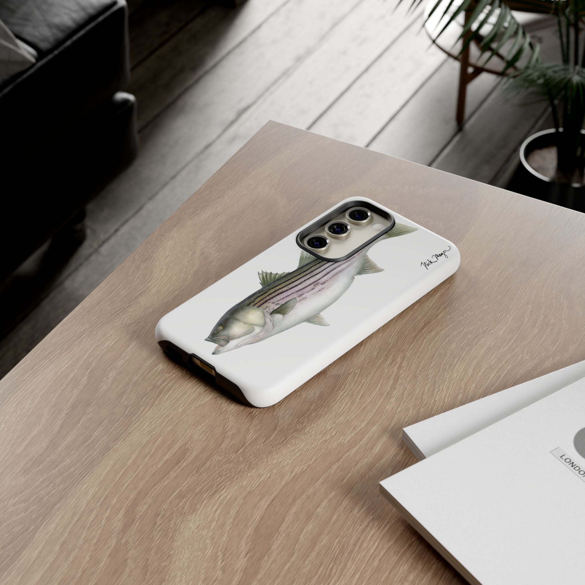 30 lb Striper White Phone Case (Samsung) Printify
