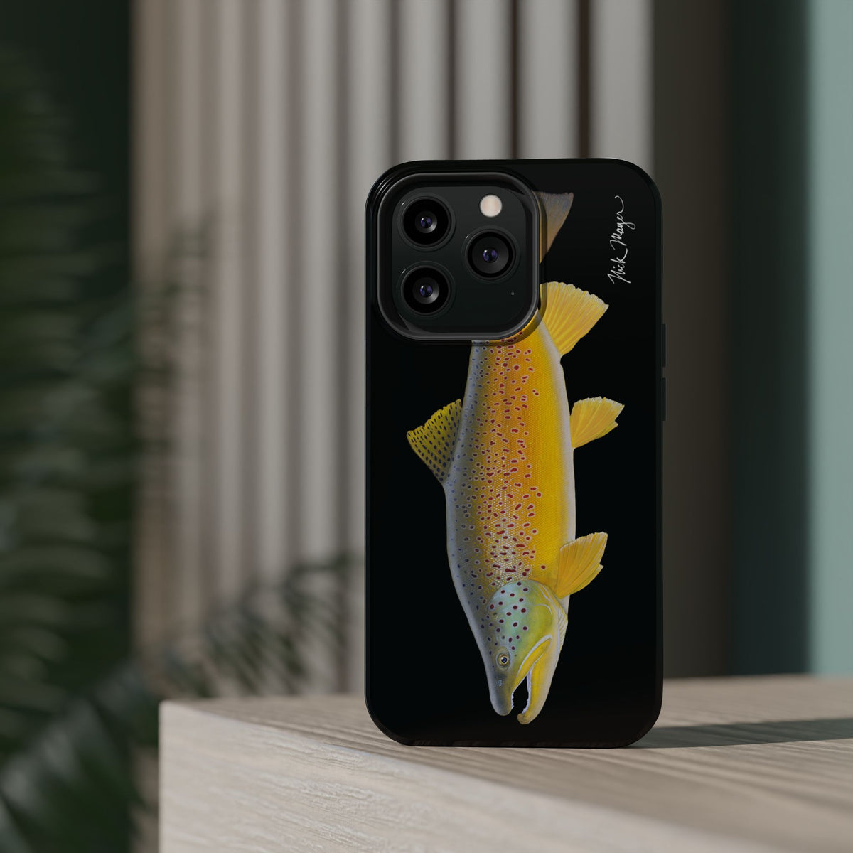 Brown Trout 3 Black MagSafe iPhone Case Printify