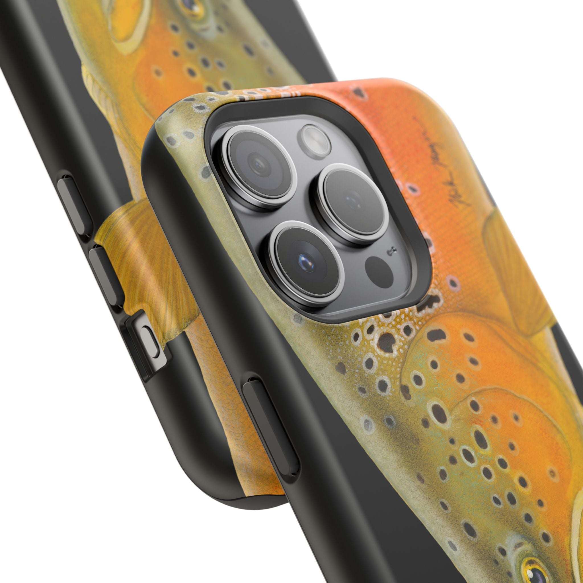 Brown Trout 2 Black MagSafe iPhone Case