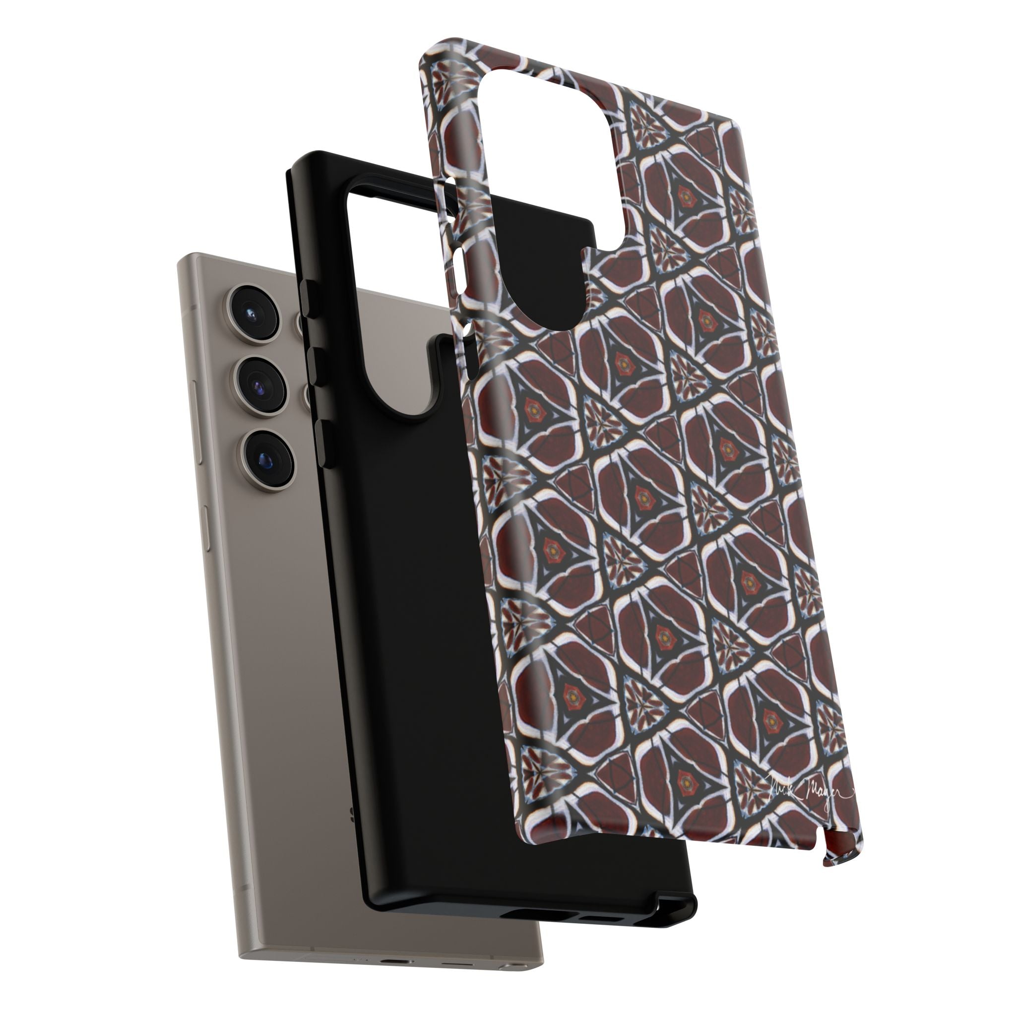 Maroon Butterfly Pattern Phone Case (Samsung)