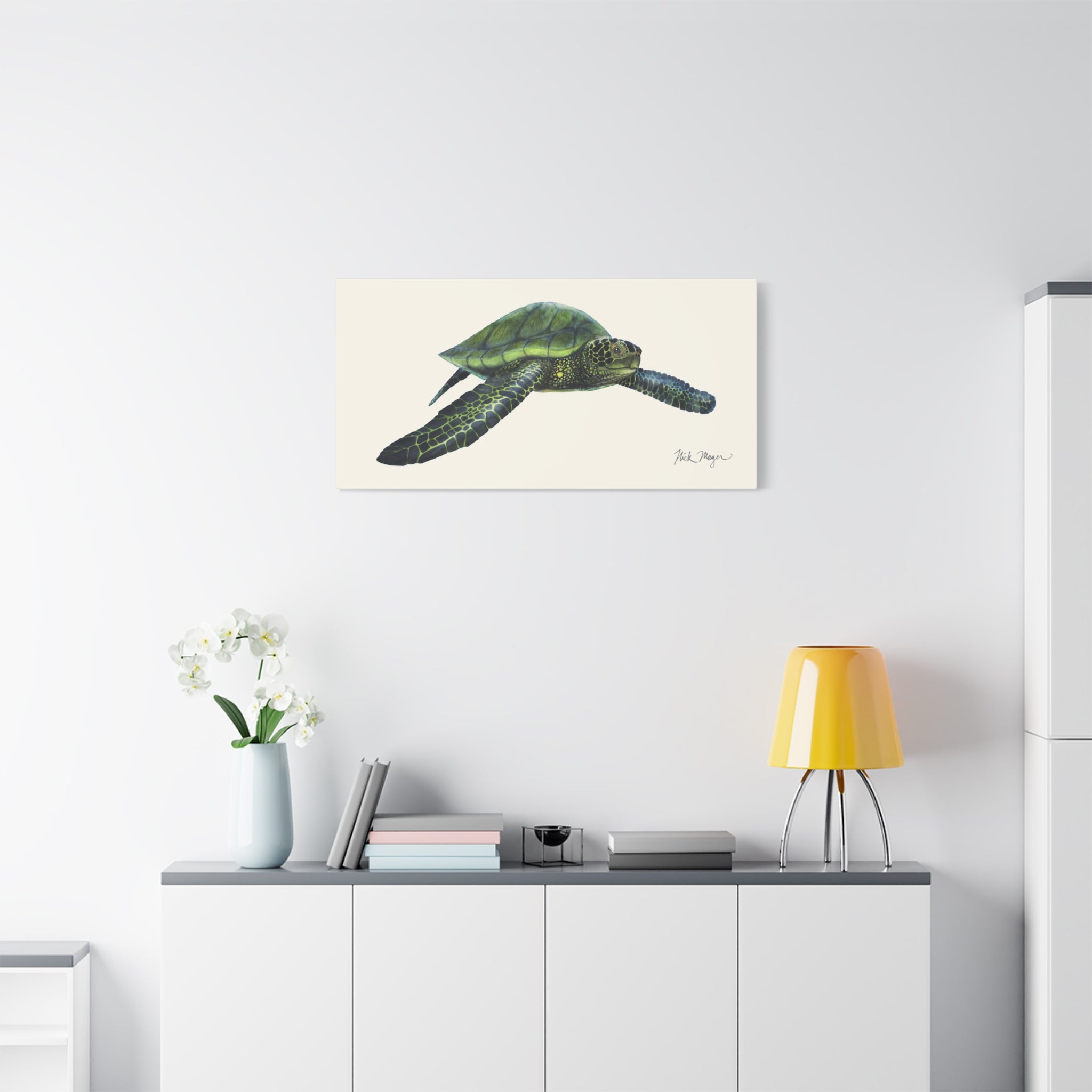 Green Sea Turtle I Canvas Print Printify
