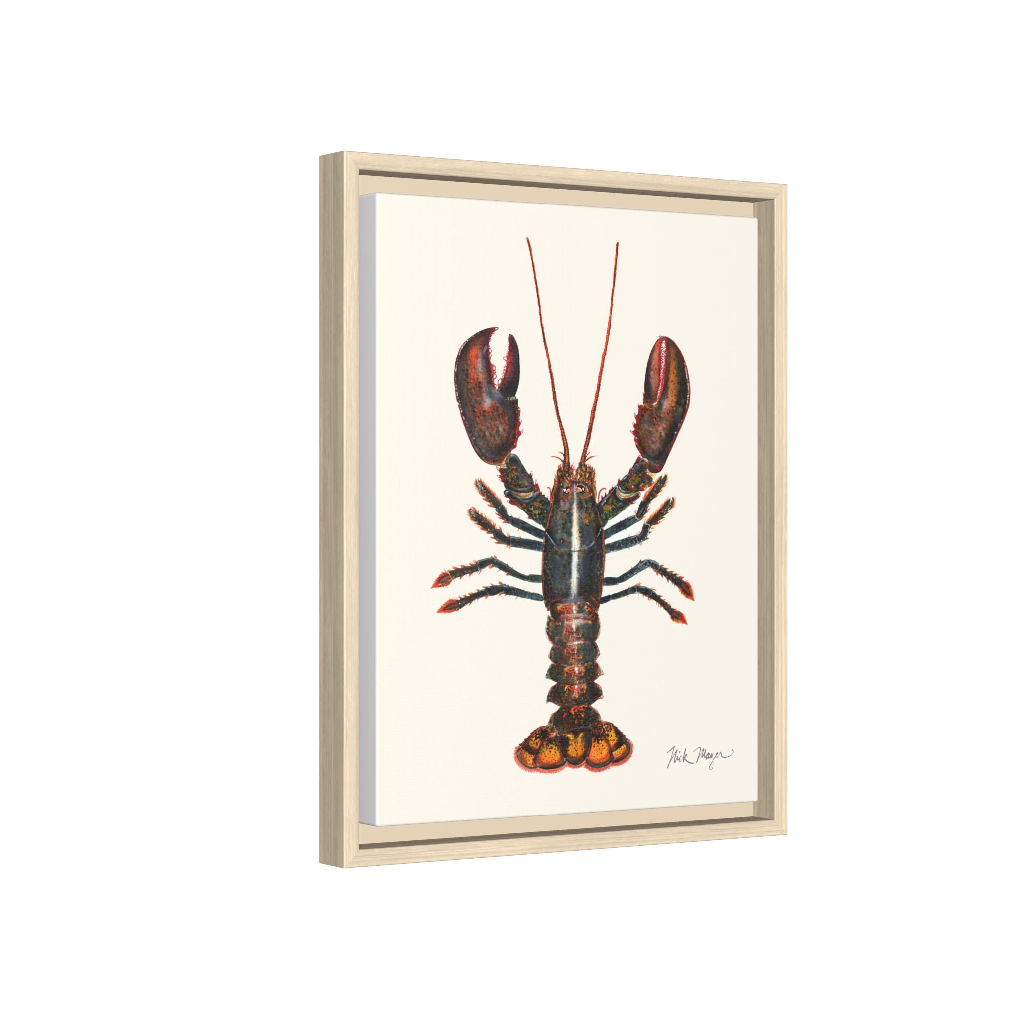 Northern Lobster Framed Canvas Print Printify