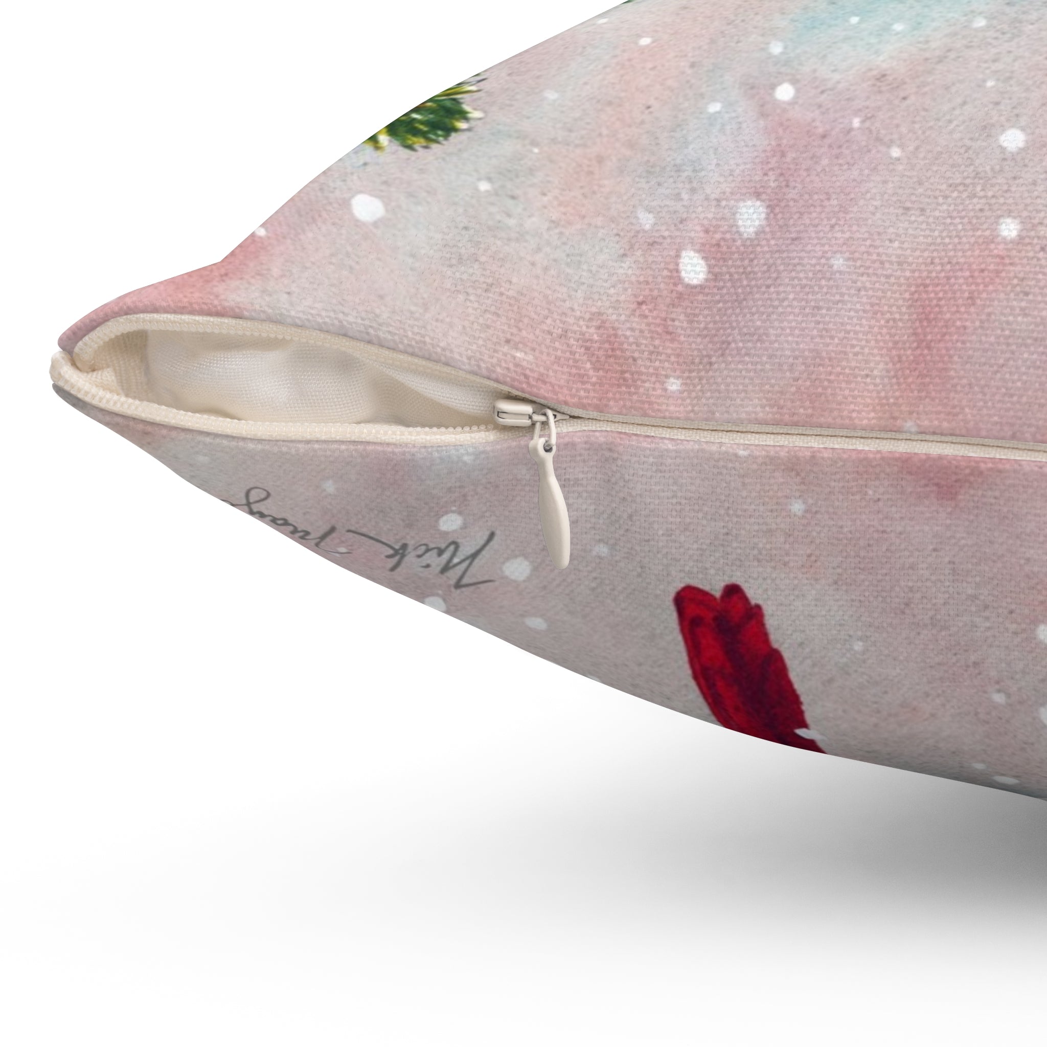 Snowy Cardinal II Throw Pillow