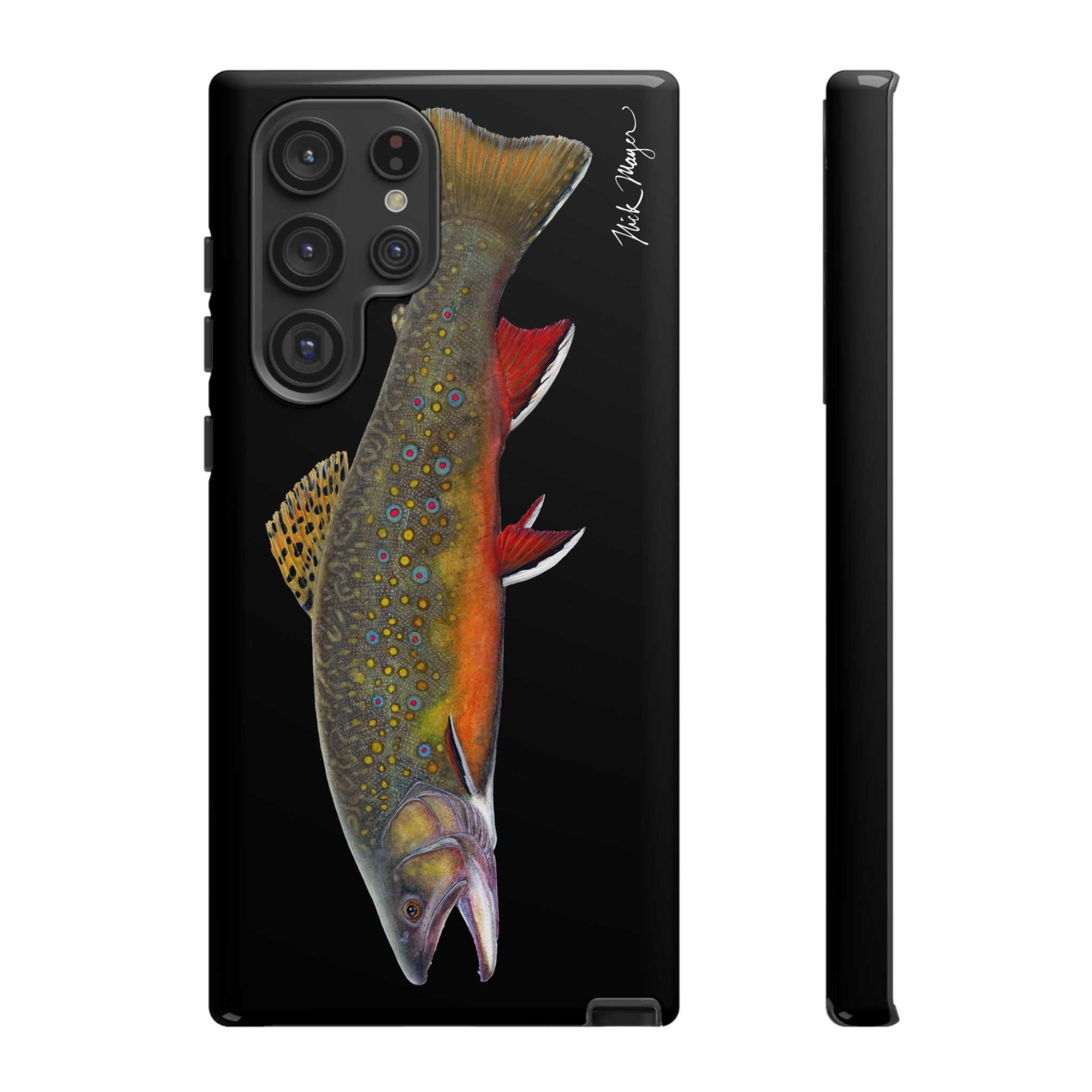 Brook Trout Black Phone Cases (Samsung) Printify