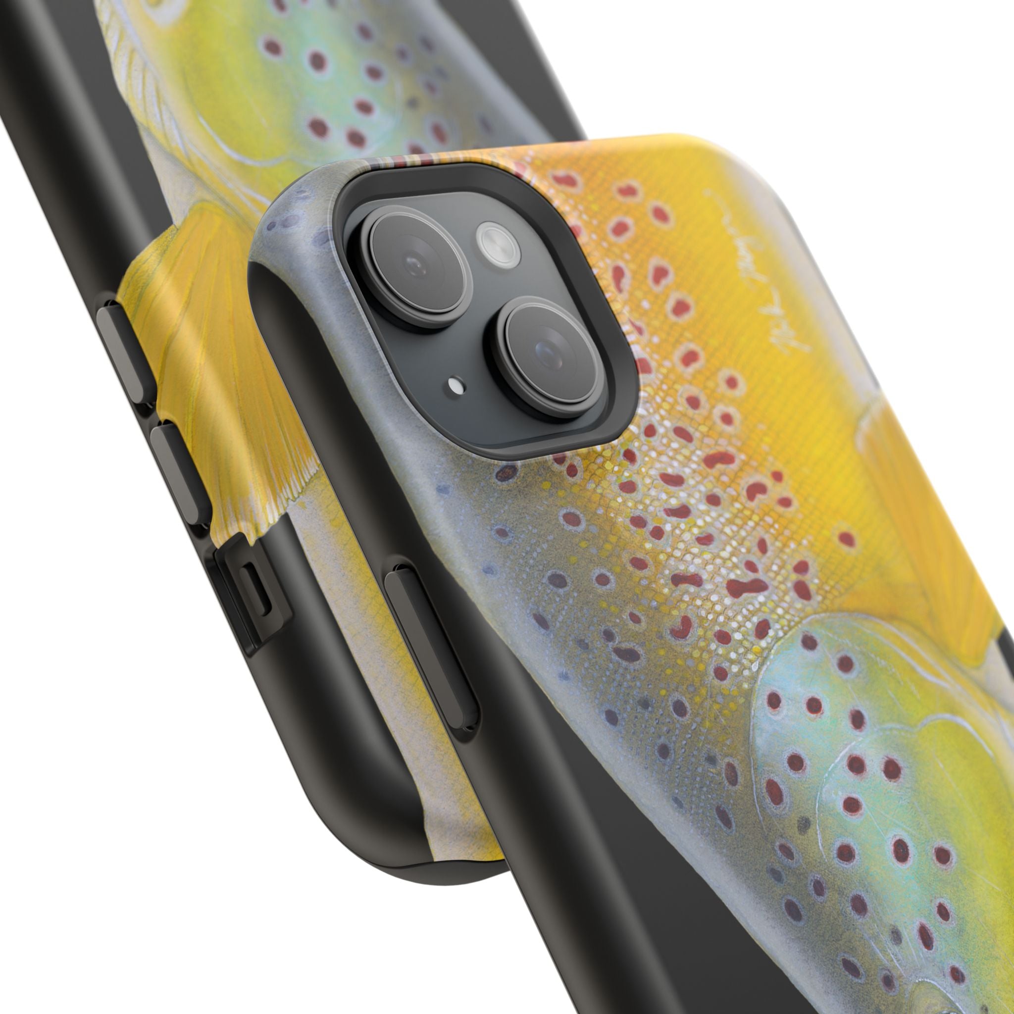 Brown Trout 3 Face Black MagSafe iPhone Case