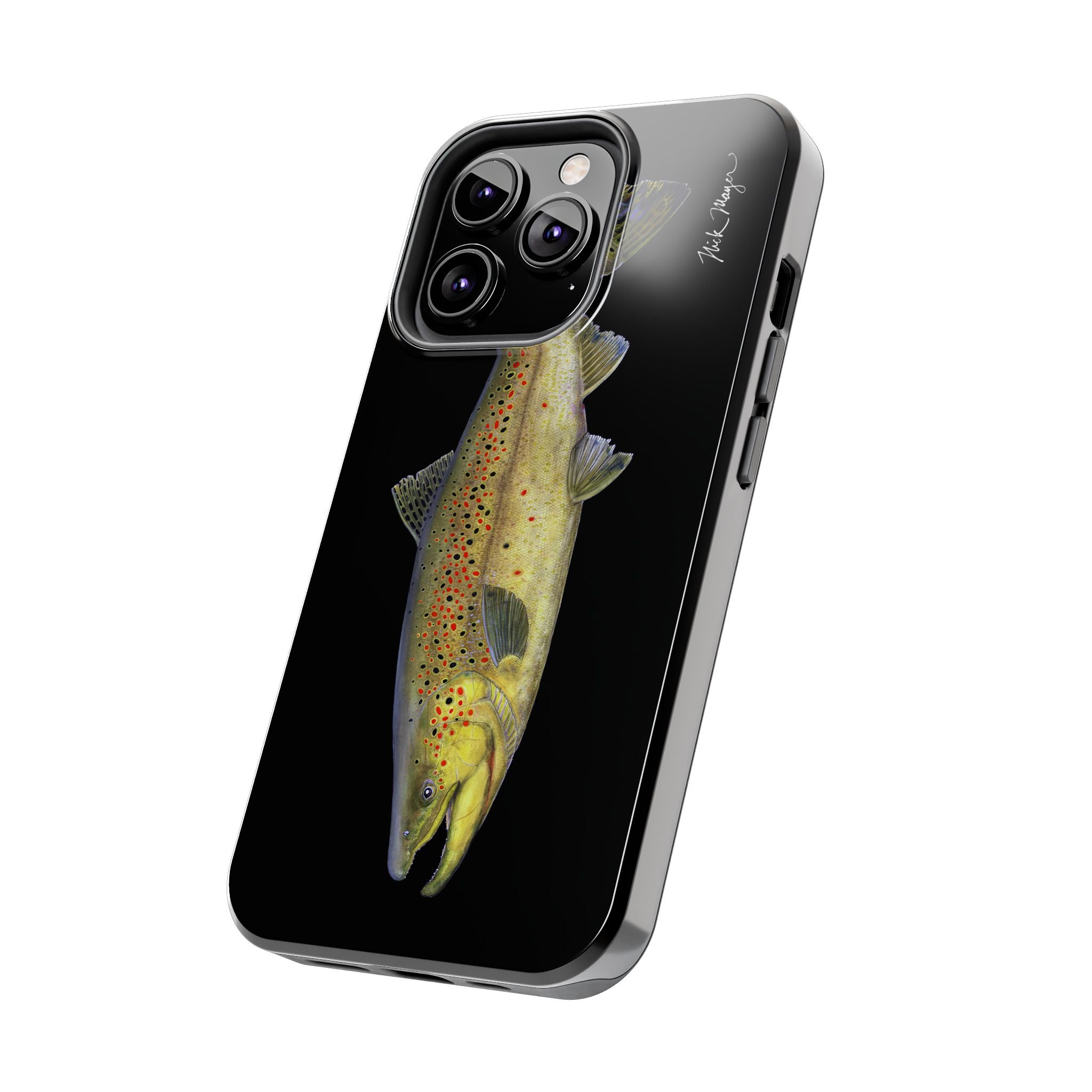 Brown Trout Black Phone Case (iPhone)
