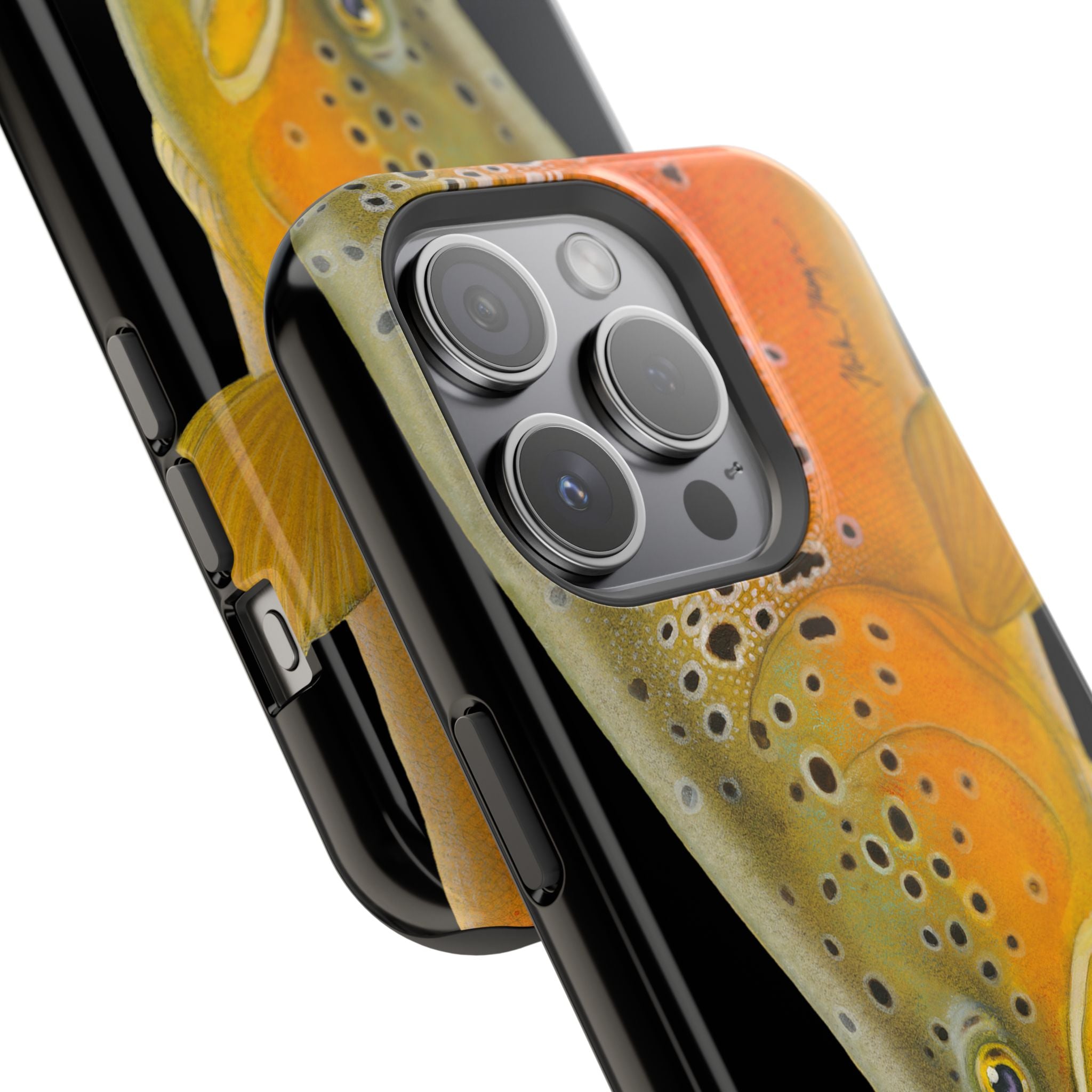 Brown Trout 2 Black MagSafe iPhone Case