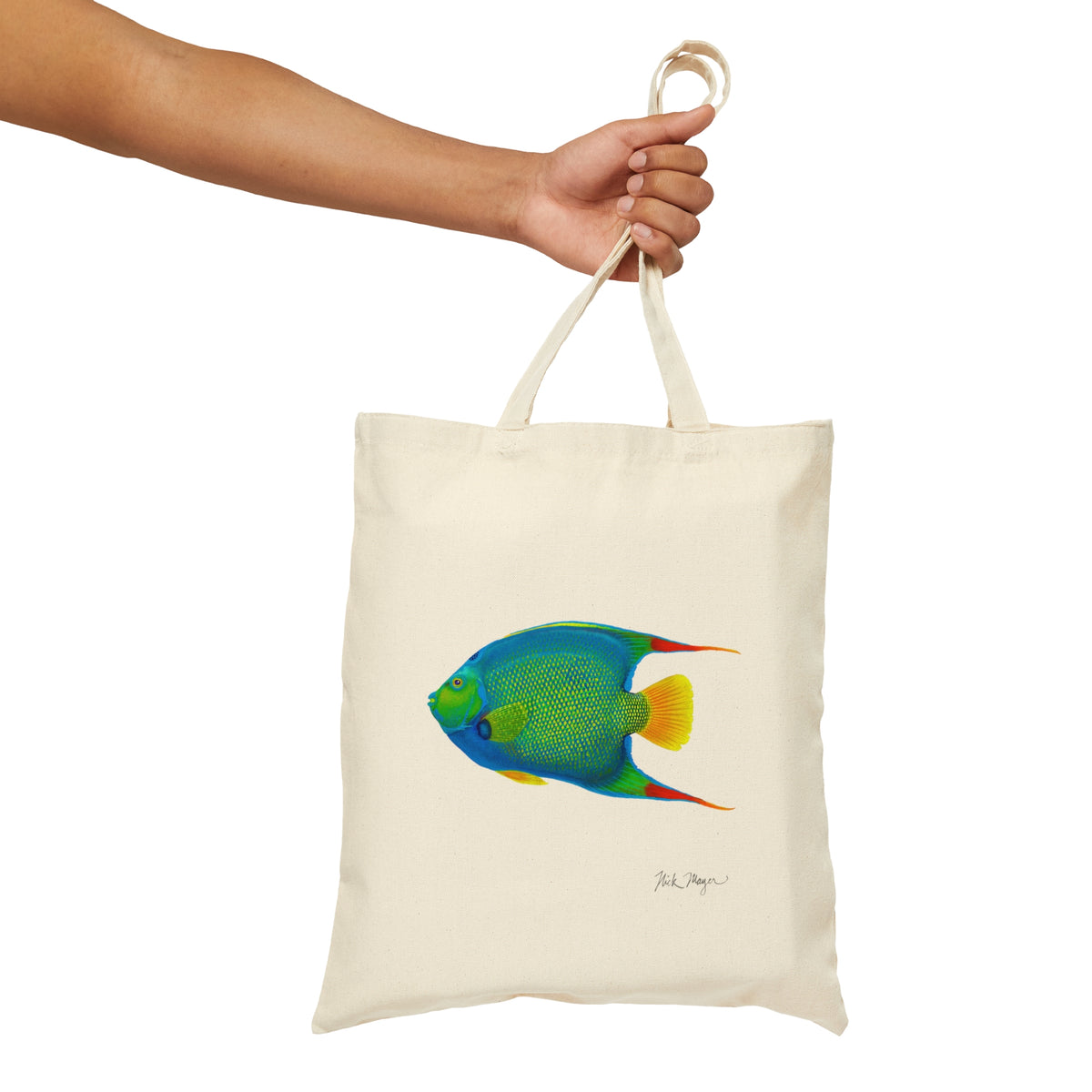 Queen Angelfish Cotton Canvas Tote Bag