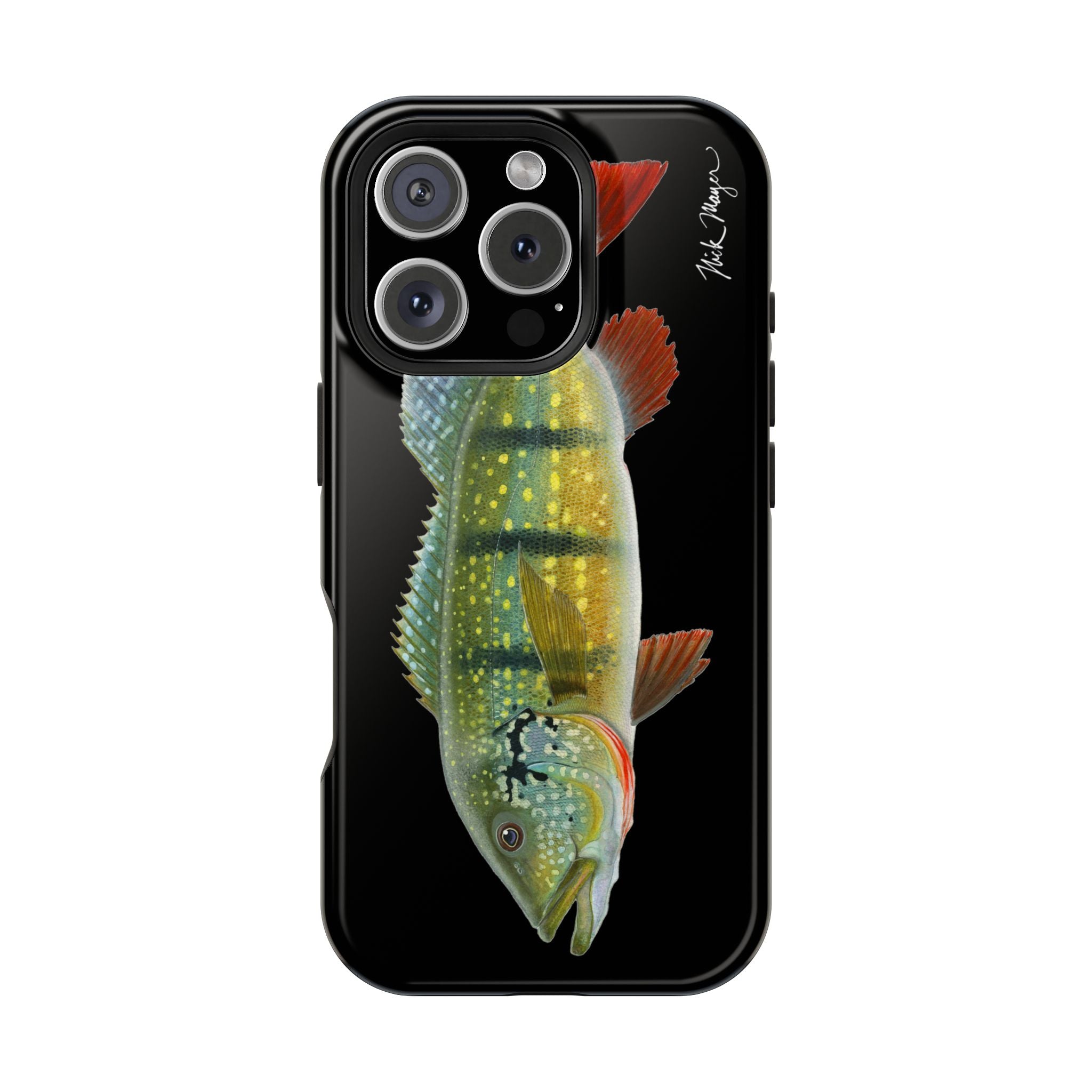 Peacock Bass MagSafe Black iPhone Case