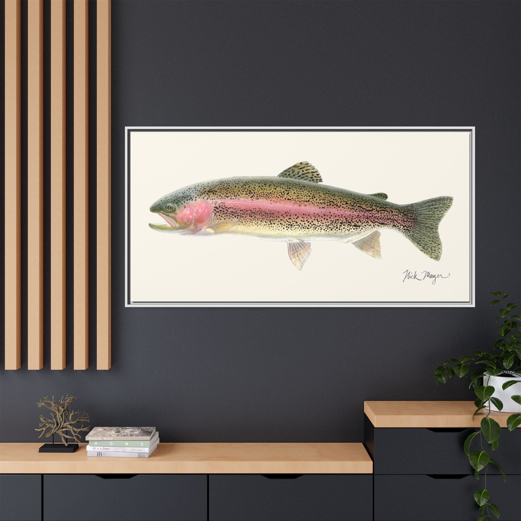 Rainbow Trout Framed Canvas Print Printify