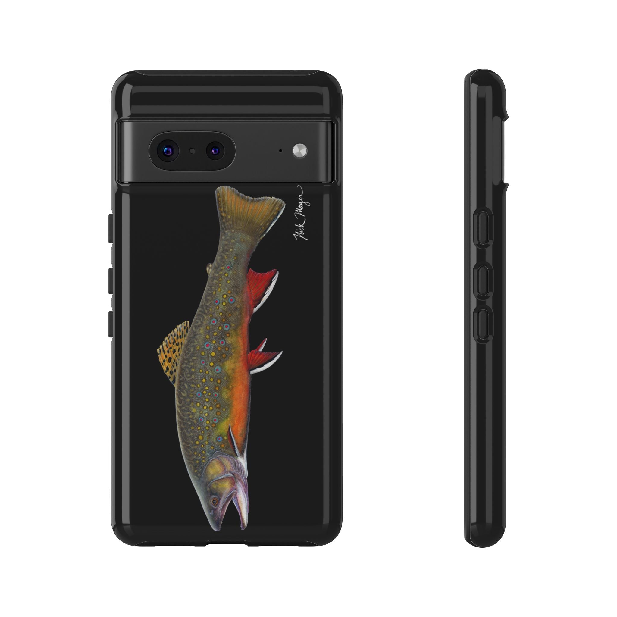 Brook Trout Black Phone Cases (Samsung) Printify