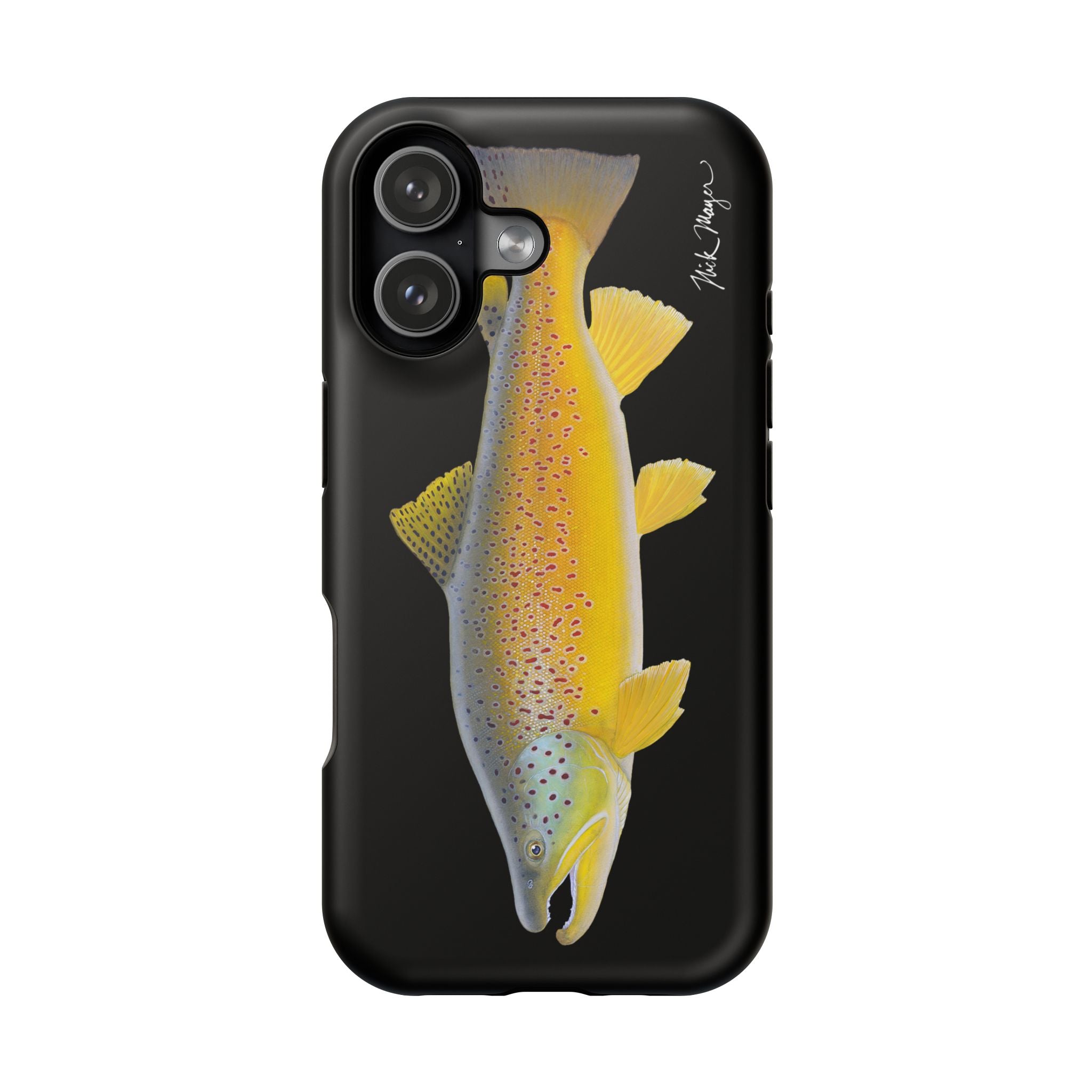 Brown Trout 3 Black MagSafe iPhone Case