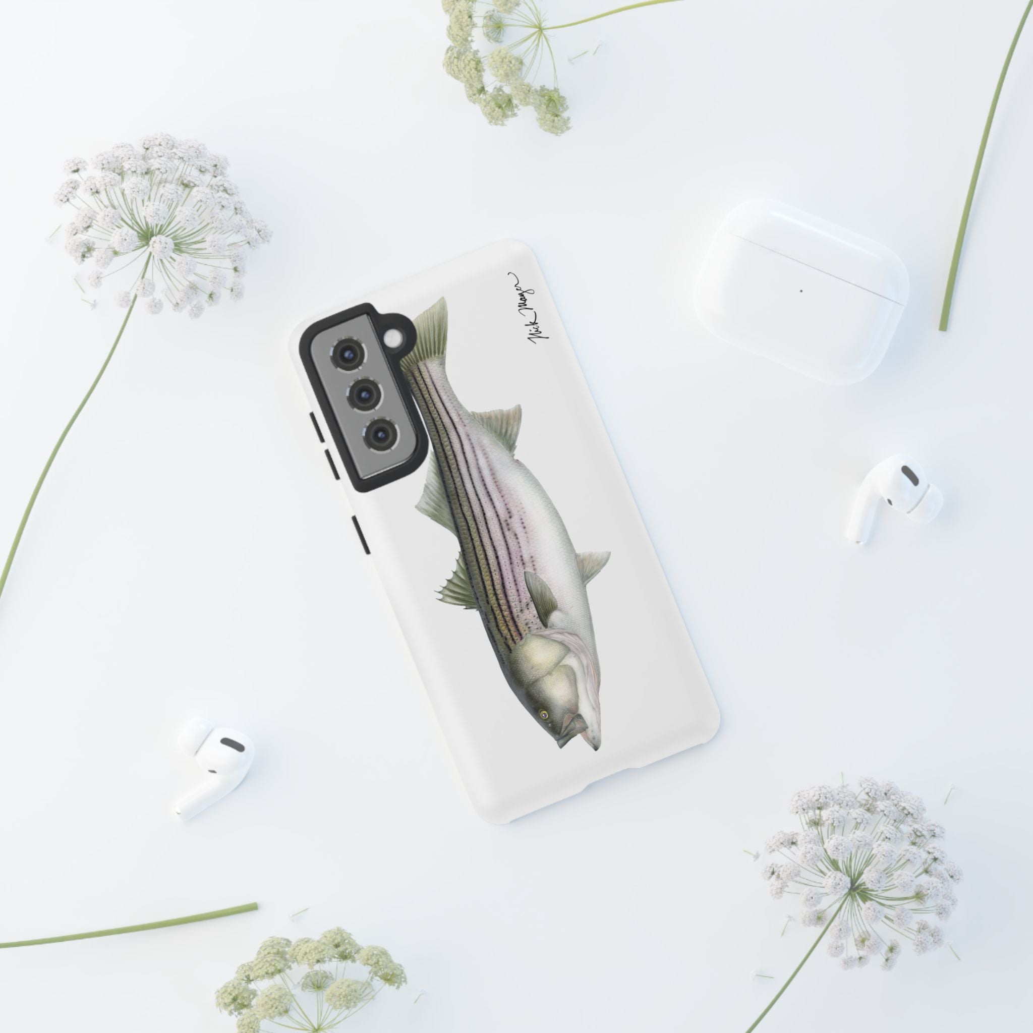 30 lb Striper White Phone Case (Samsung) Printify