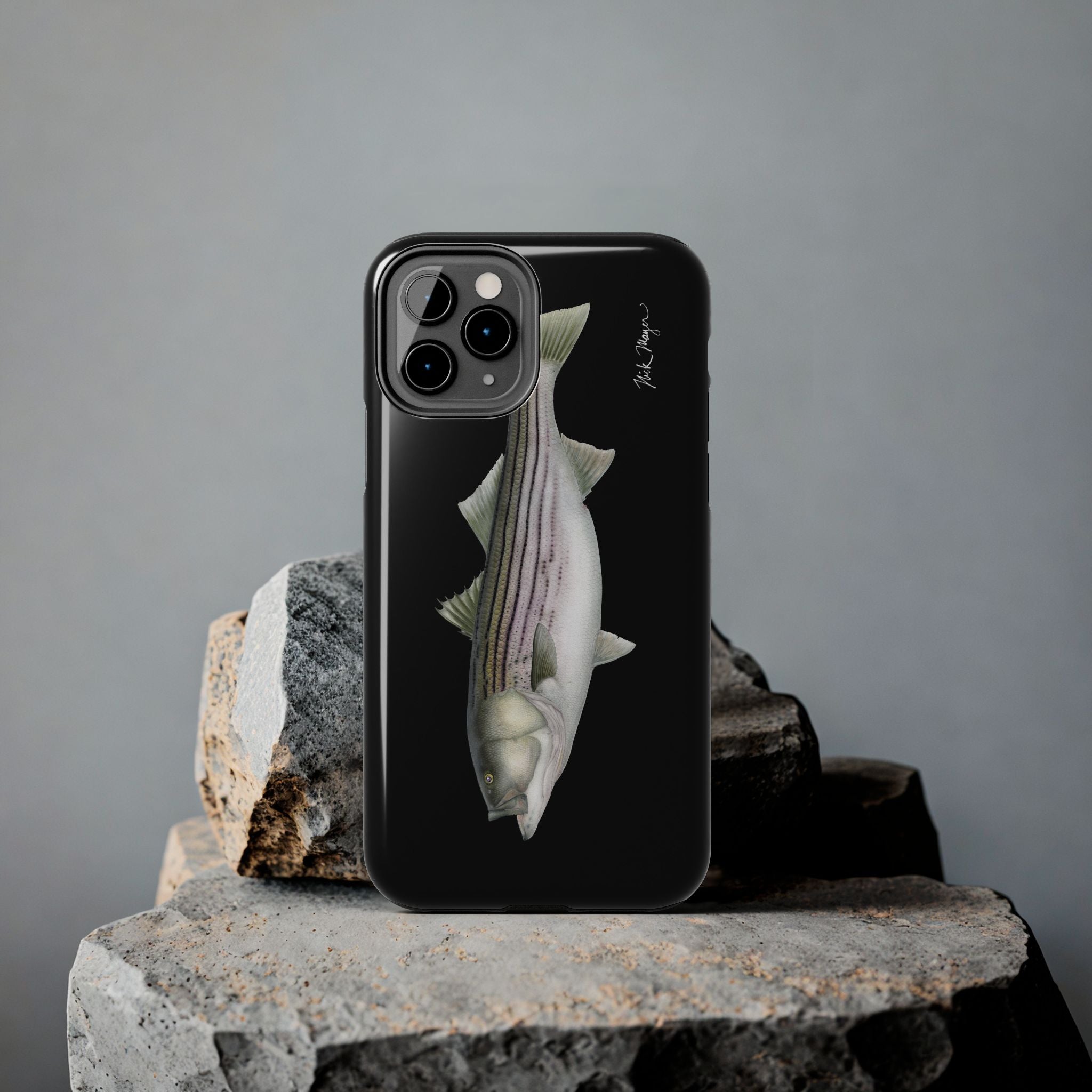 30 lb Striper - Black Phone Case (iPhone)
