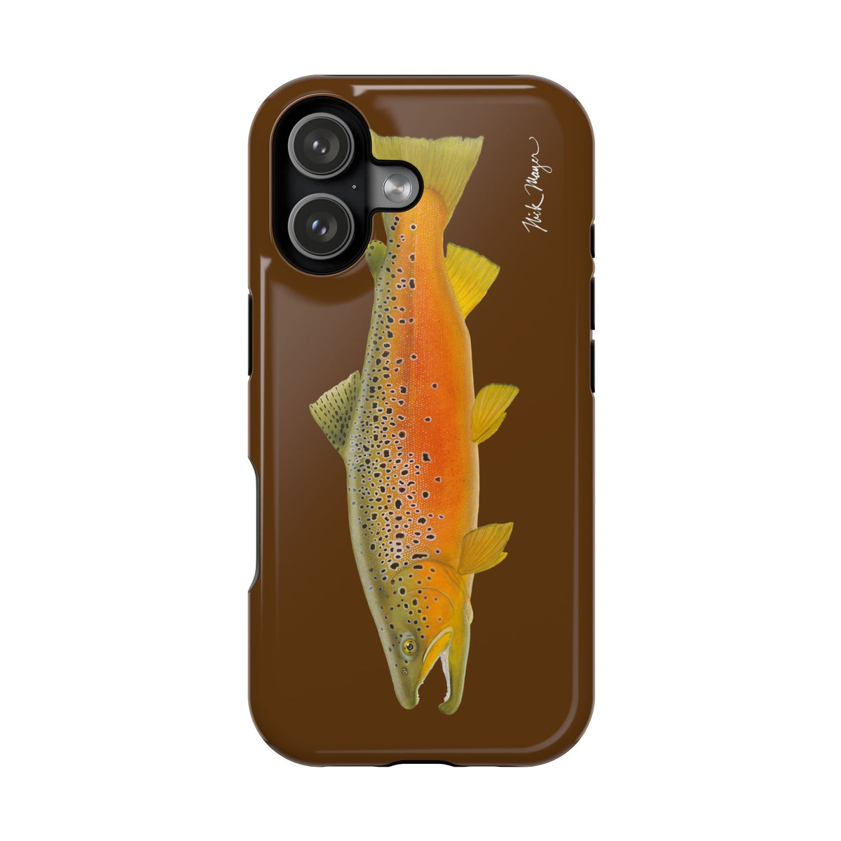 Brown Trout 2 Brown MagSafe iPhone Case, Limited Run Printify