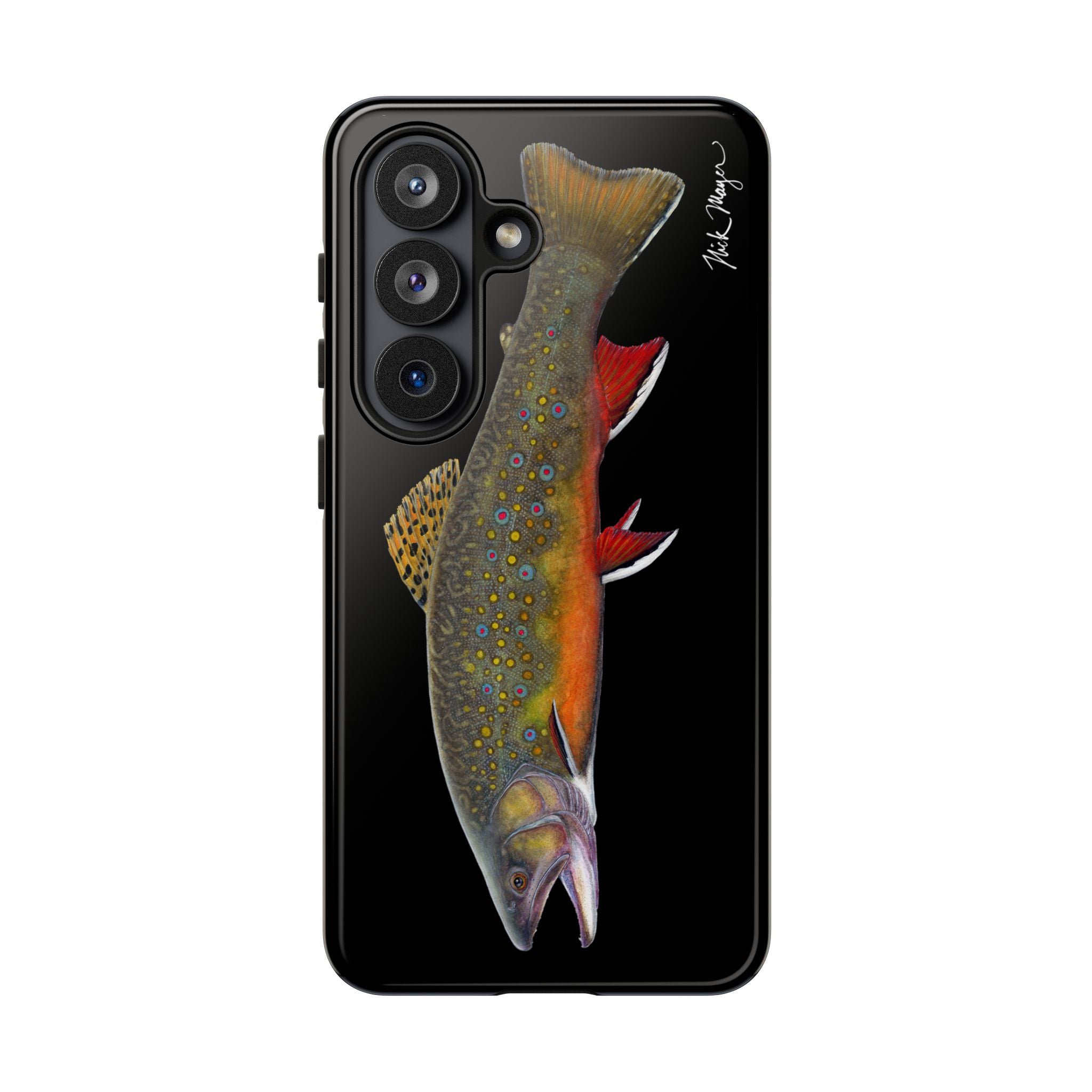 Brook Trout Black Phone Cases (Samsung) Printify
