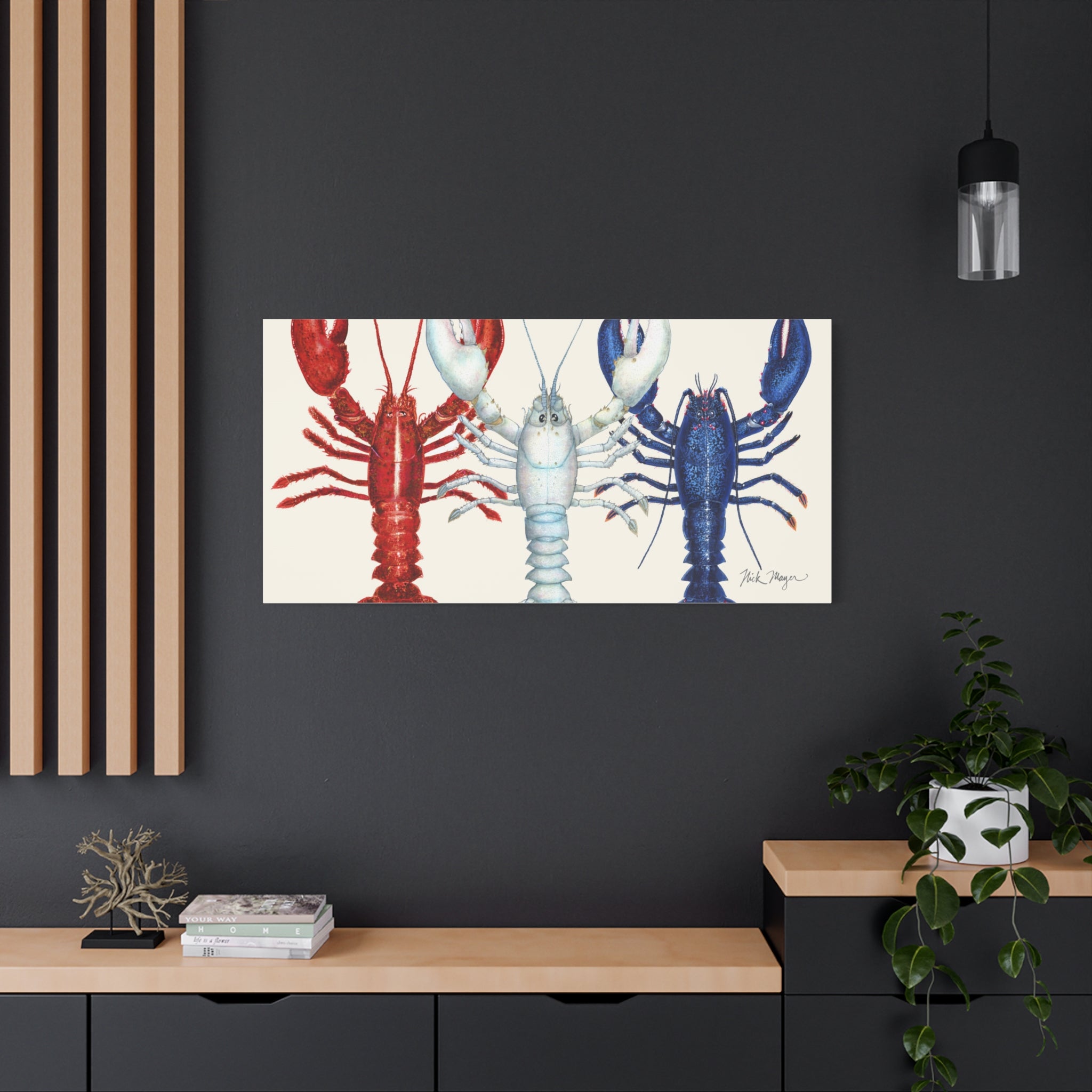 American Lobsters Trio Canvas Print Printify