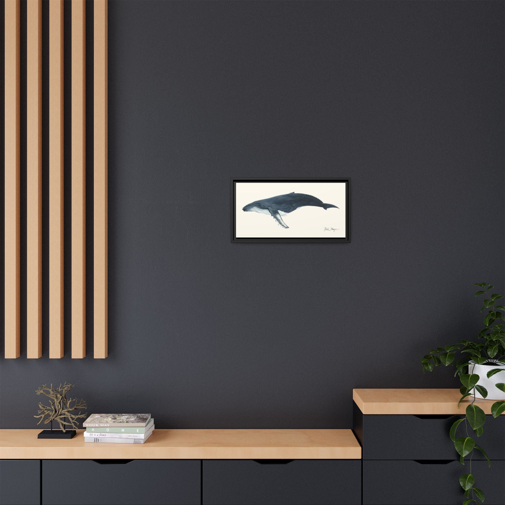 Humpback Whale Framed Canvas Print Printify