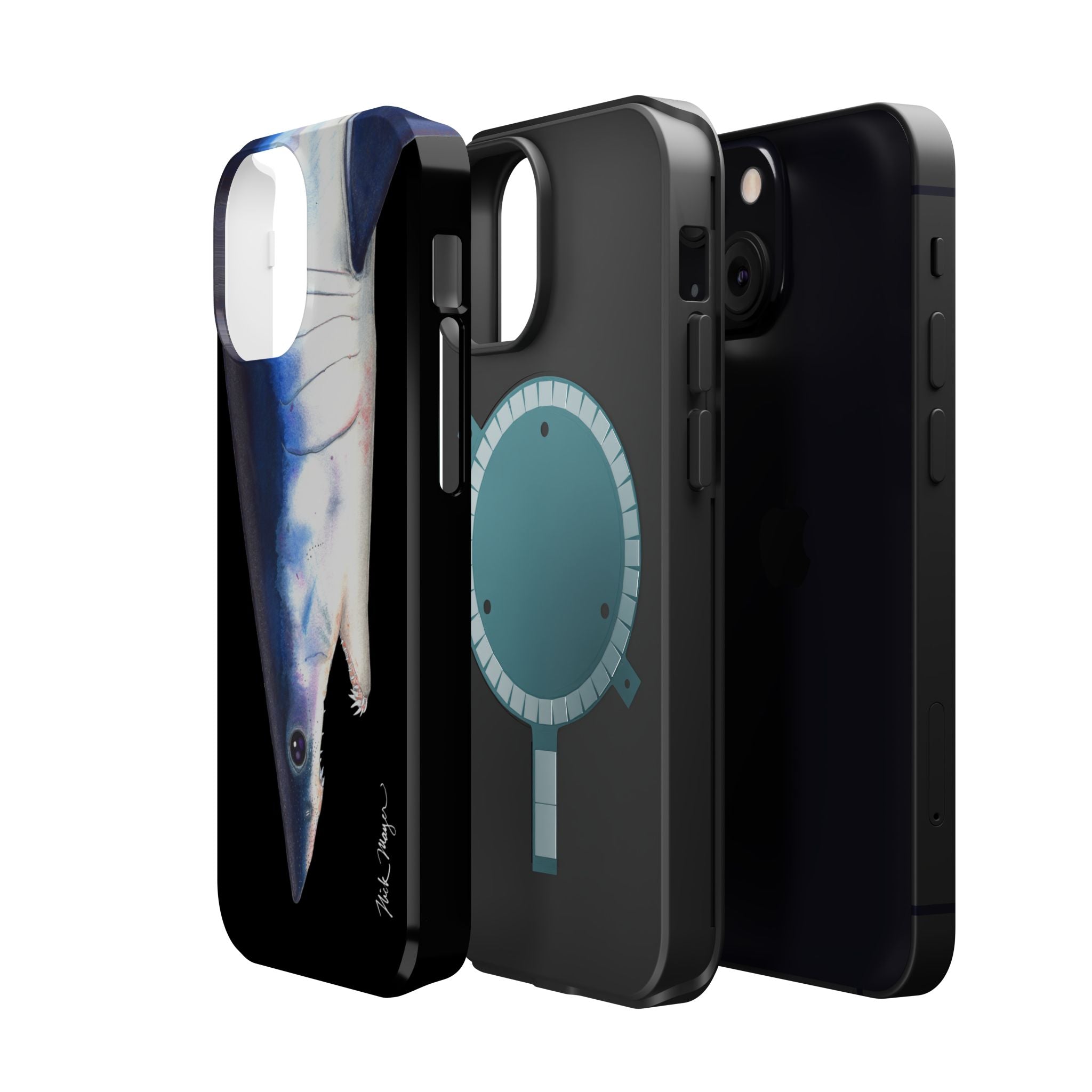 Mako Shark Face MagSafe Black iPhone Case
