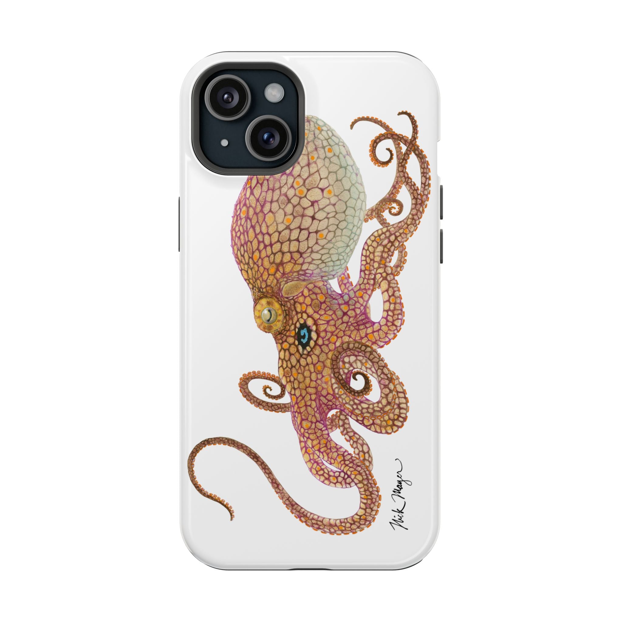 Two Spot Octopus MagSafe White iPhone Case